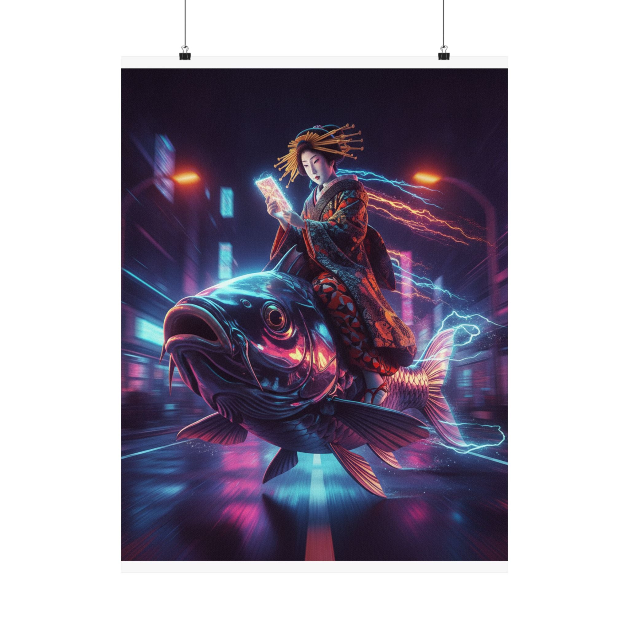 Fast Furious — Courtesan Seated On A Carp — Matte Poster