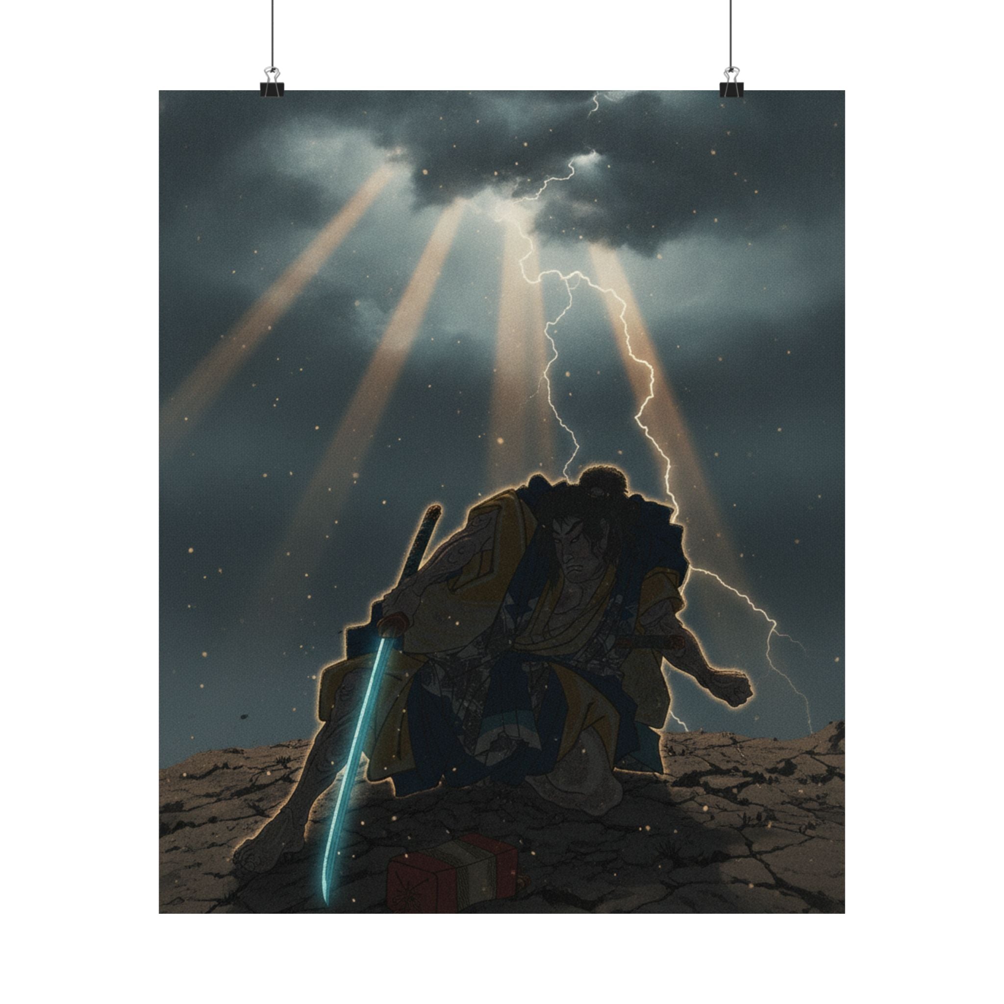 Dramatic Storm — “‘A Molted Cicada Shell’ (Utsusemi): Soga Gorō Tokimune,” From The Series Scenes — Matte Poster