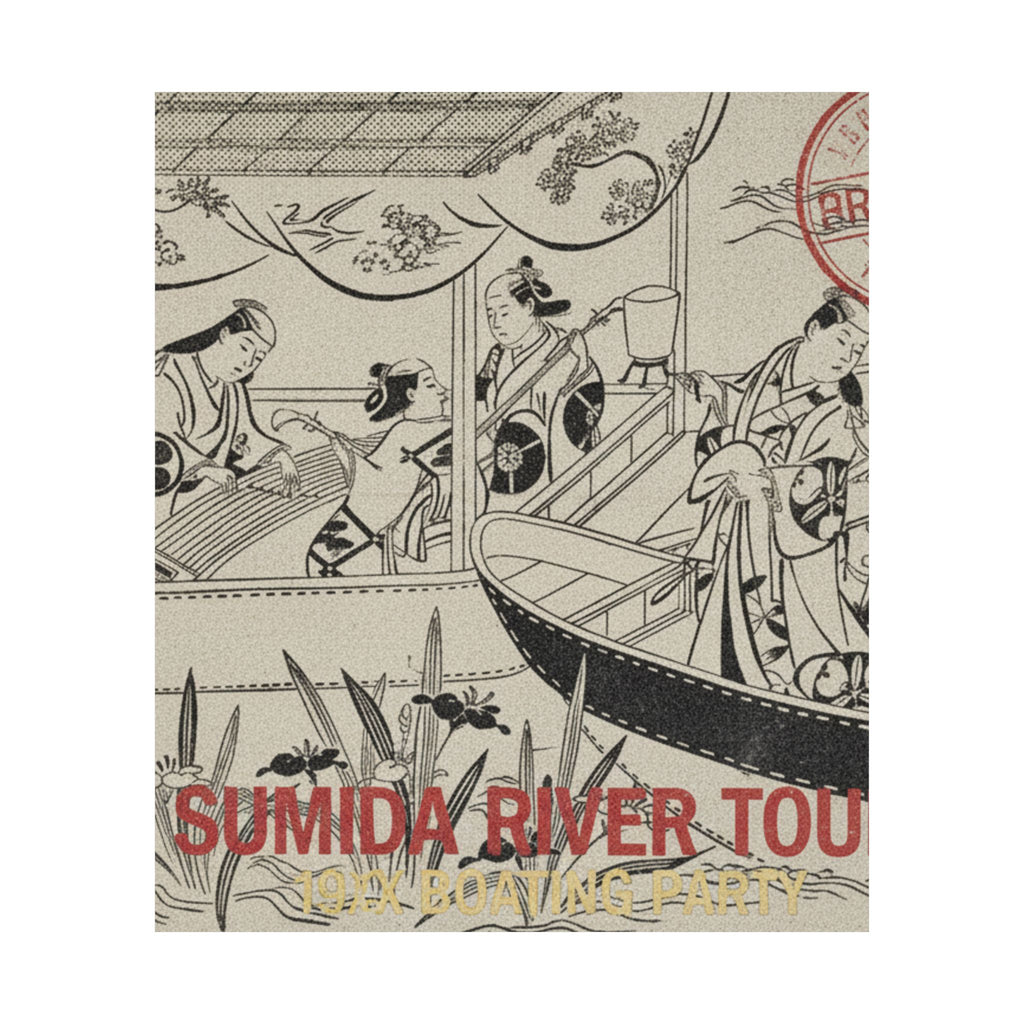 Vintage Bootleg — An Actor'S Boating Party On The Sumida River — Matte Poster
