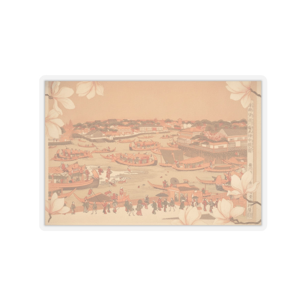 Southern Sunset — New Great Bridge At Naka Zu In Edo — Kiss-Cut Sticker