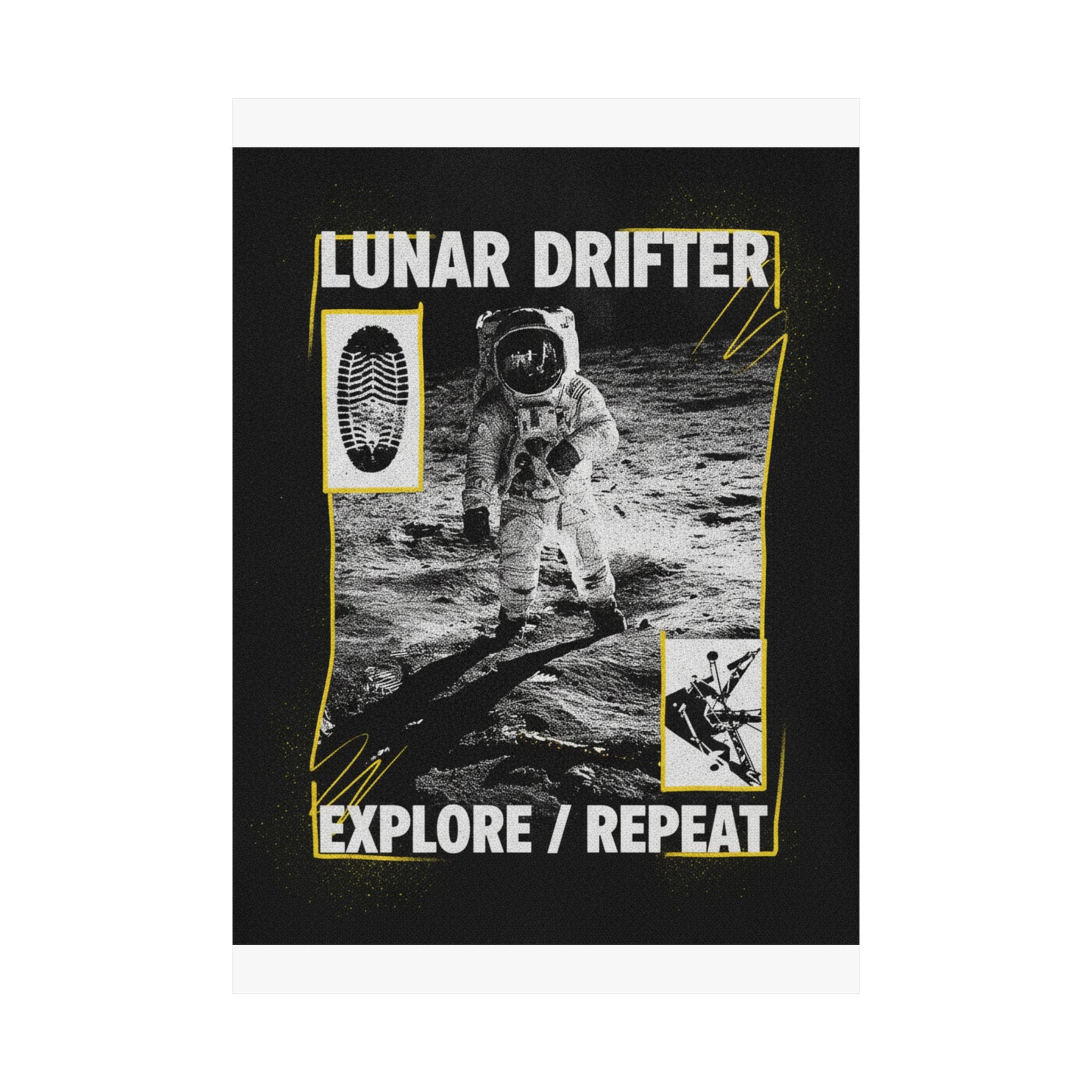 Lunar Drifter Explore / Repeat Astronaut Streetwear Poster
