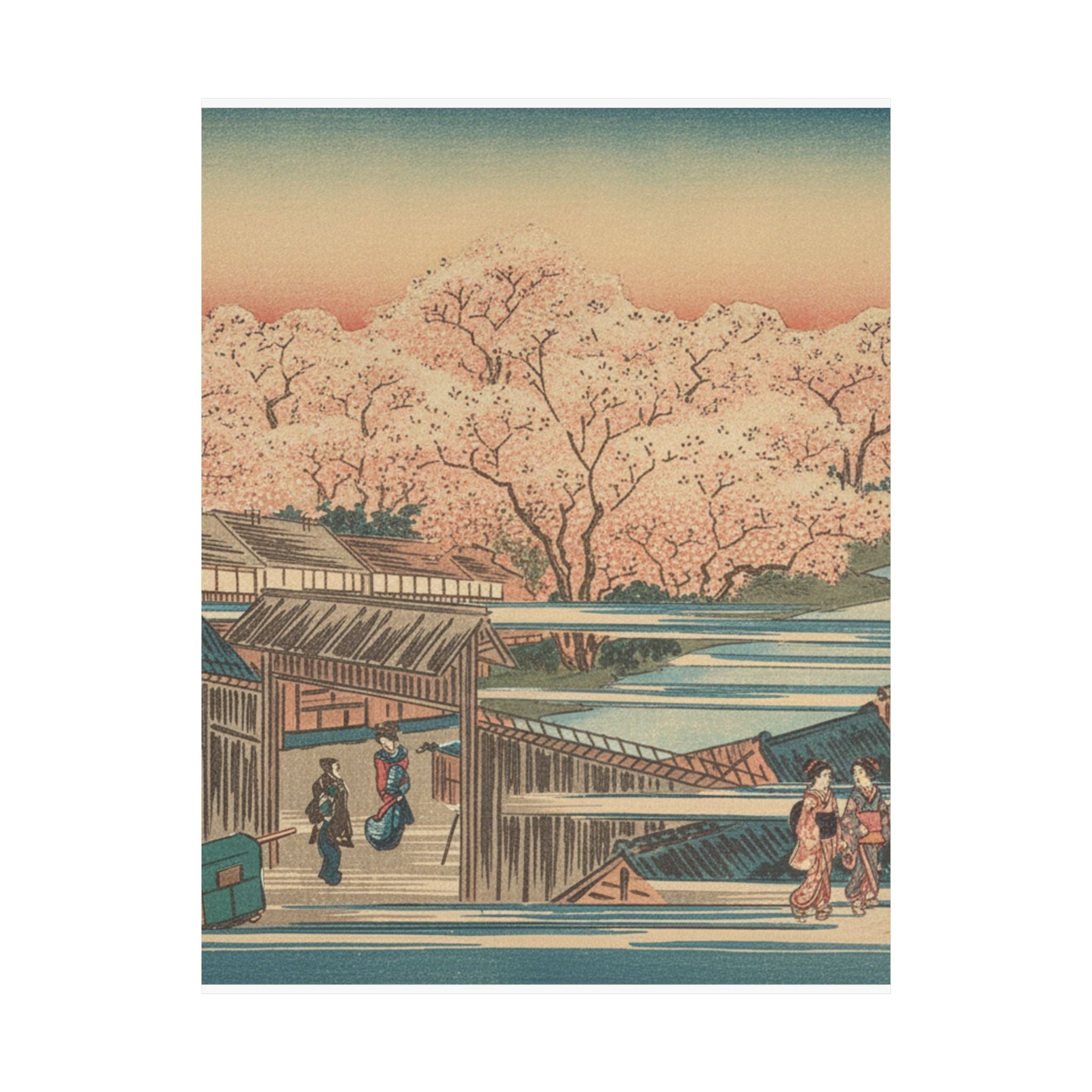 Scenic Nature — Morning Cherries At Yoshiwara — Matte Poster