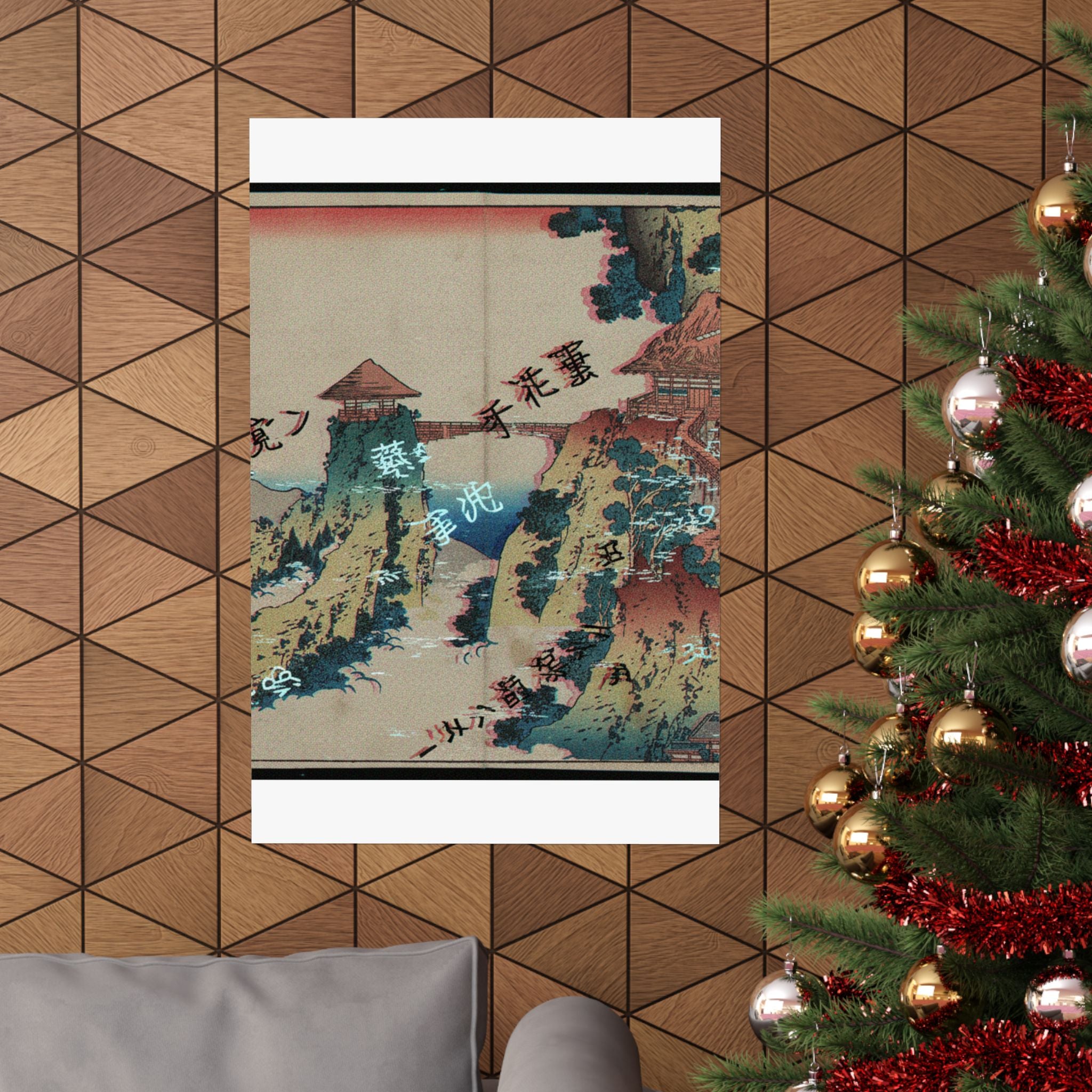 Glitch Culture — The Hanging-Cloud Bridge At Mount Gyōdō Near Ashikaga (Ashikaga Gyōdōzan Kumo No — Matte Poster