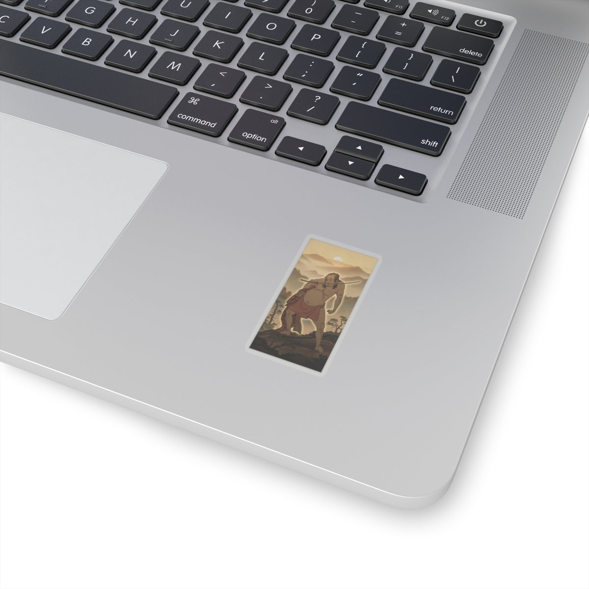 Scenic Nature — The Second Nakamura Sukegoro As A Man Entirely Nude Save For Loin Cloth — Kiss-Cut Sticker