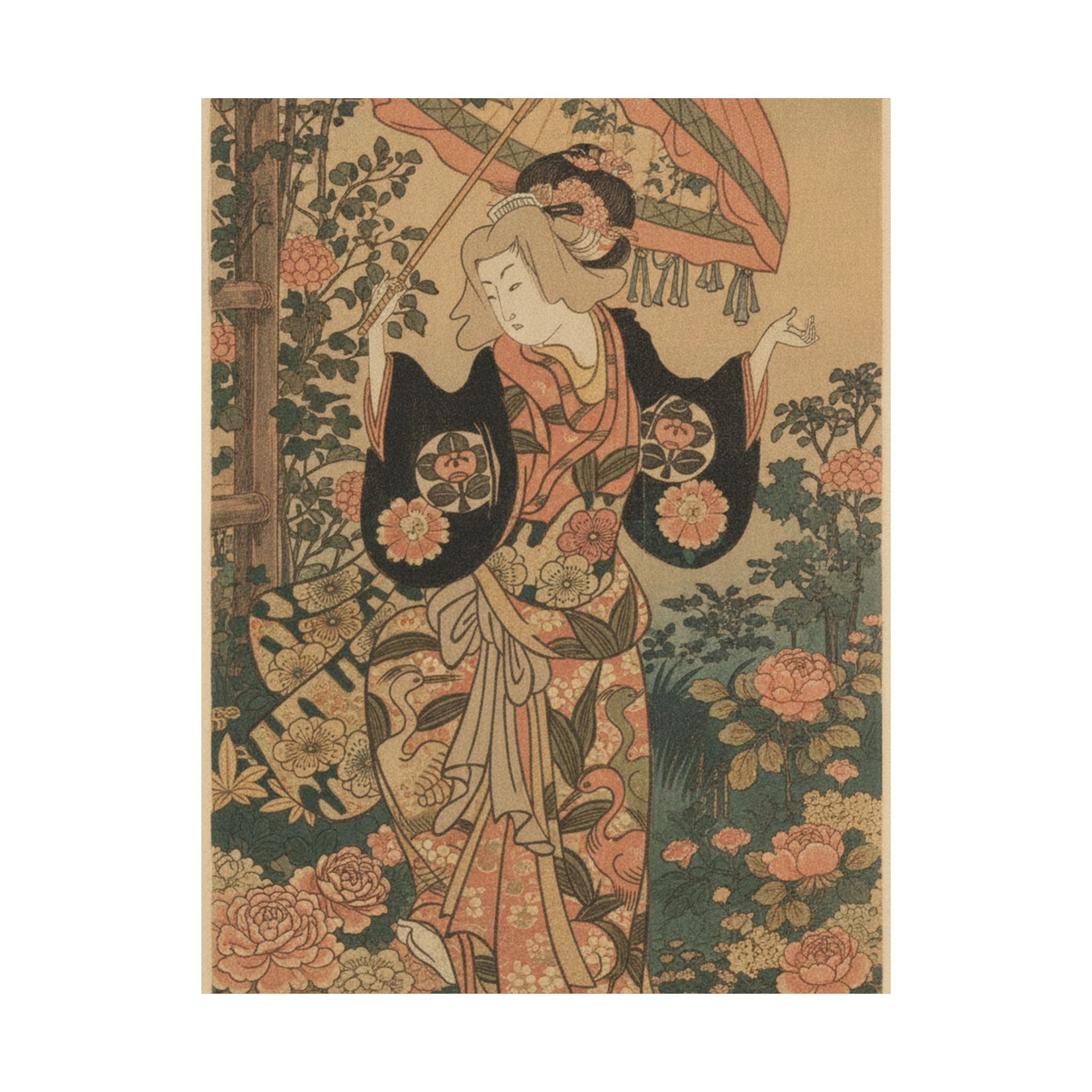Glitch Culture — The Actor Ichimura Uzaemon Viii 1699–1762 As A Woman With Parasol — Matte Poster