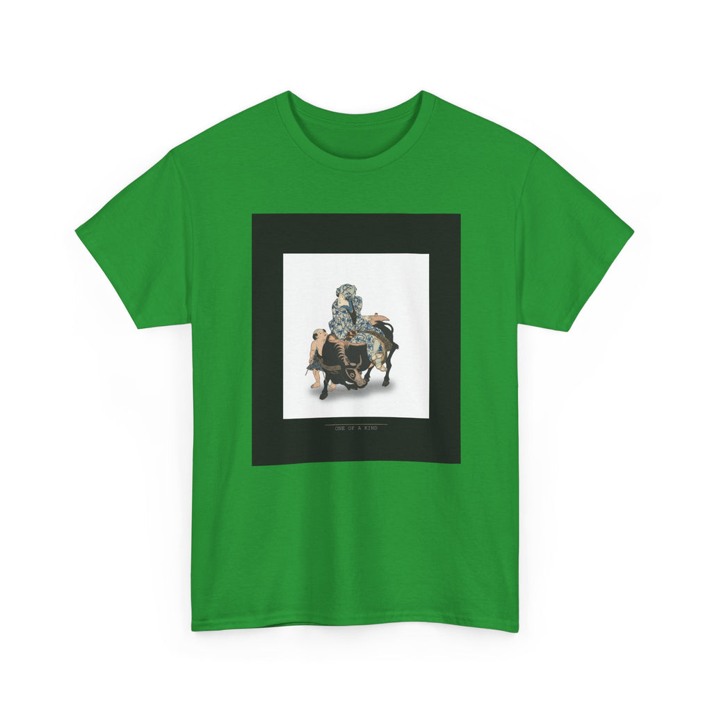 CITY NEVER SLEEPS | Roshungi (Chinese, Lu Zhunyi) As A Woman With A Pipe Riding On A Buffalo Graphic Tee — Graphic Tee