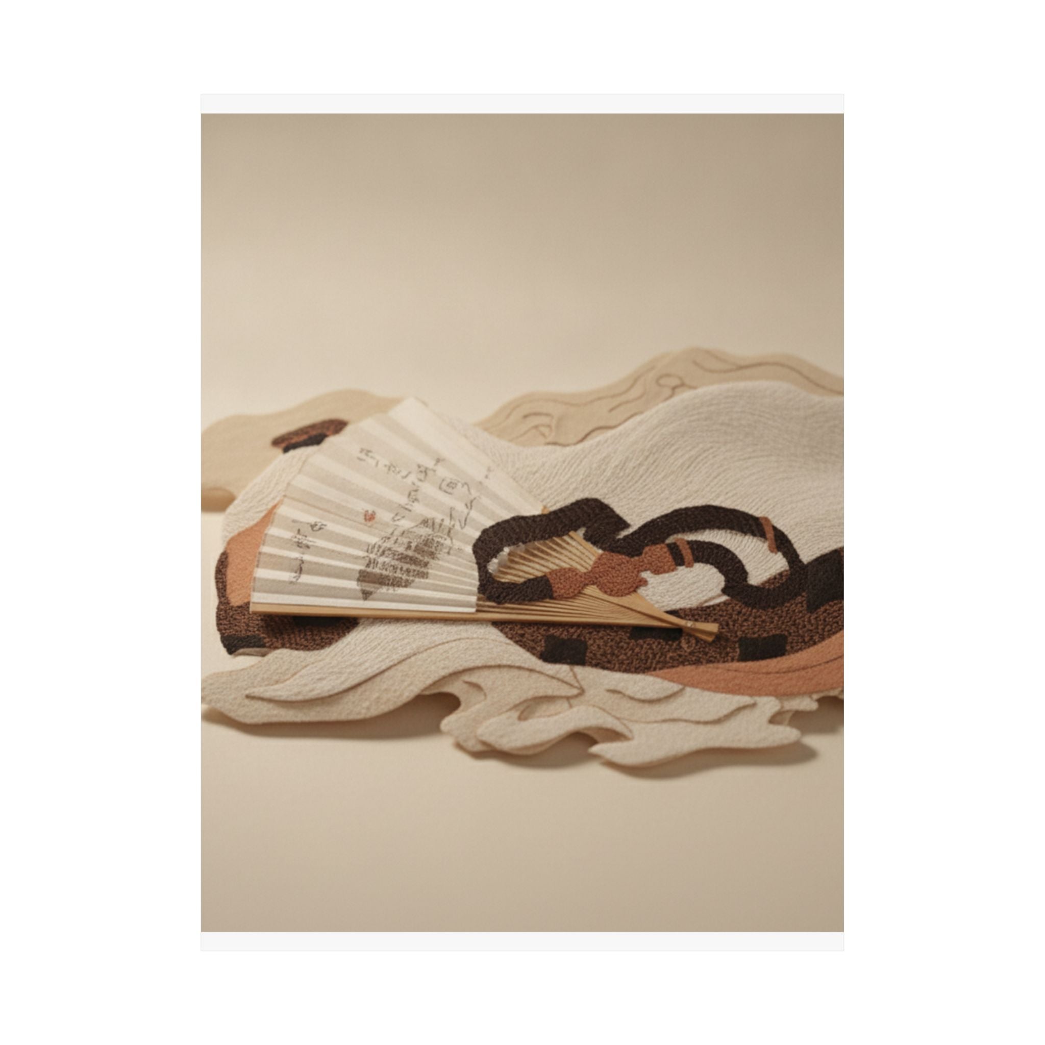 Product Marketing — Belt And Fan On A Piece Of Cloth — Matte Poster