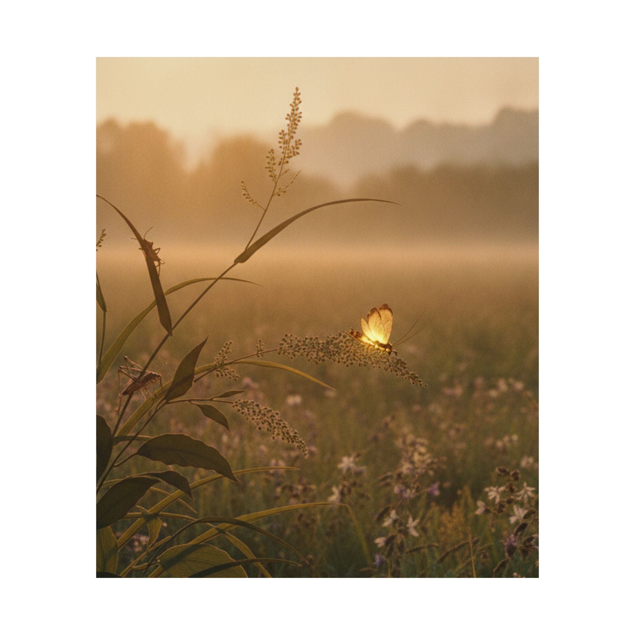 Scenic Nature — Tree Cricket (Matsumushi); Firefly (Hotaru), From The Picture Book Of Crawling C — Matte Poster