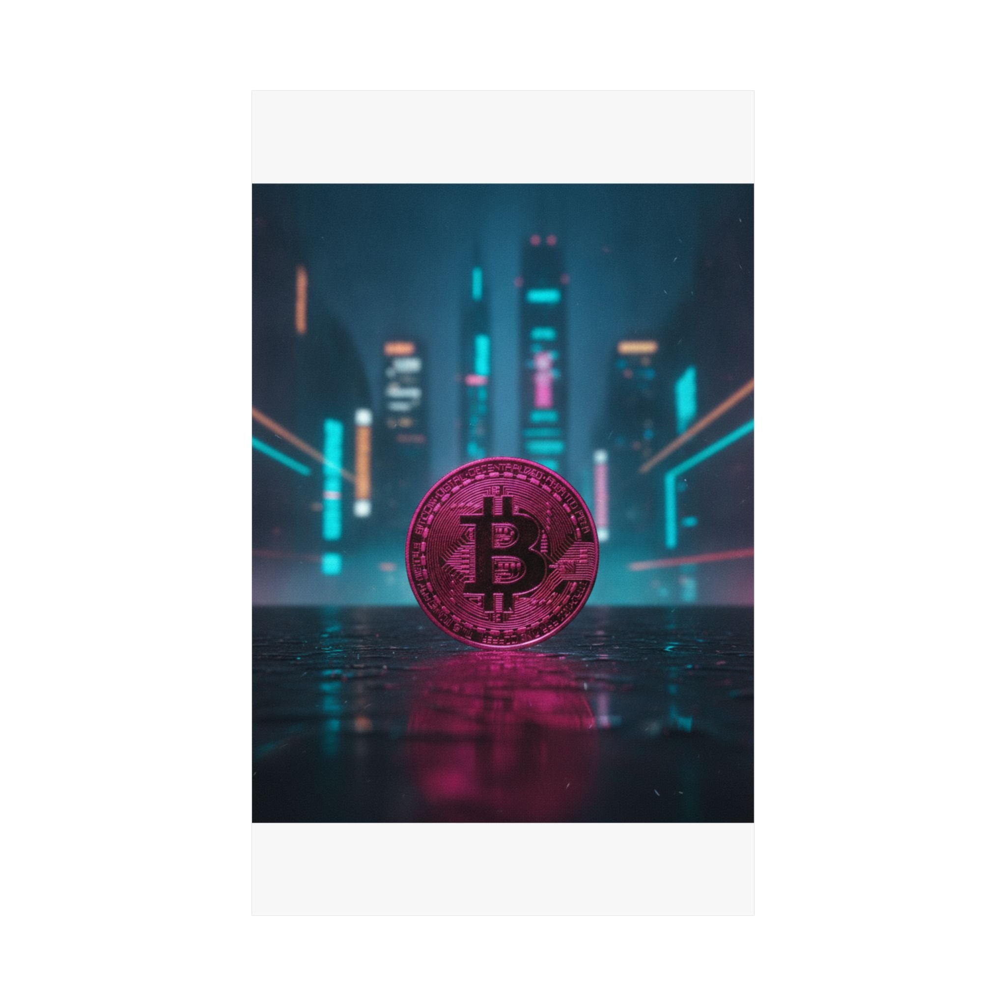 Neon Noir — Coin — Matte Poster