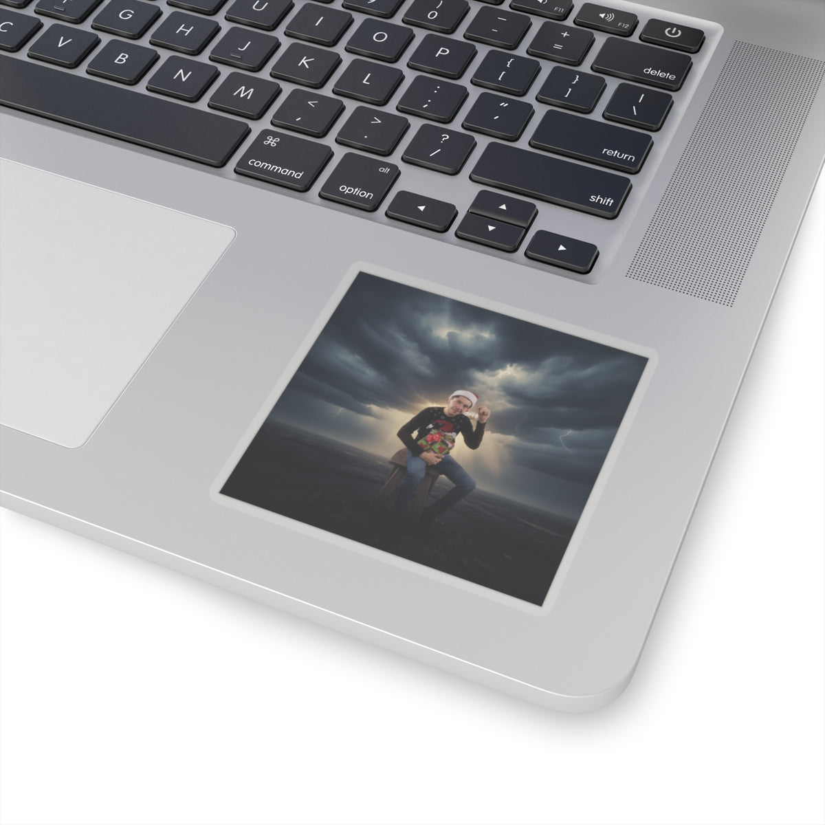 Dramatic Storm — Person — Kiss-Cut Sticker