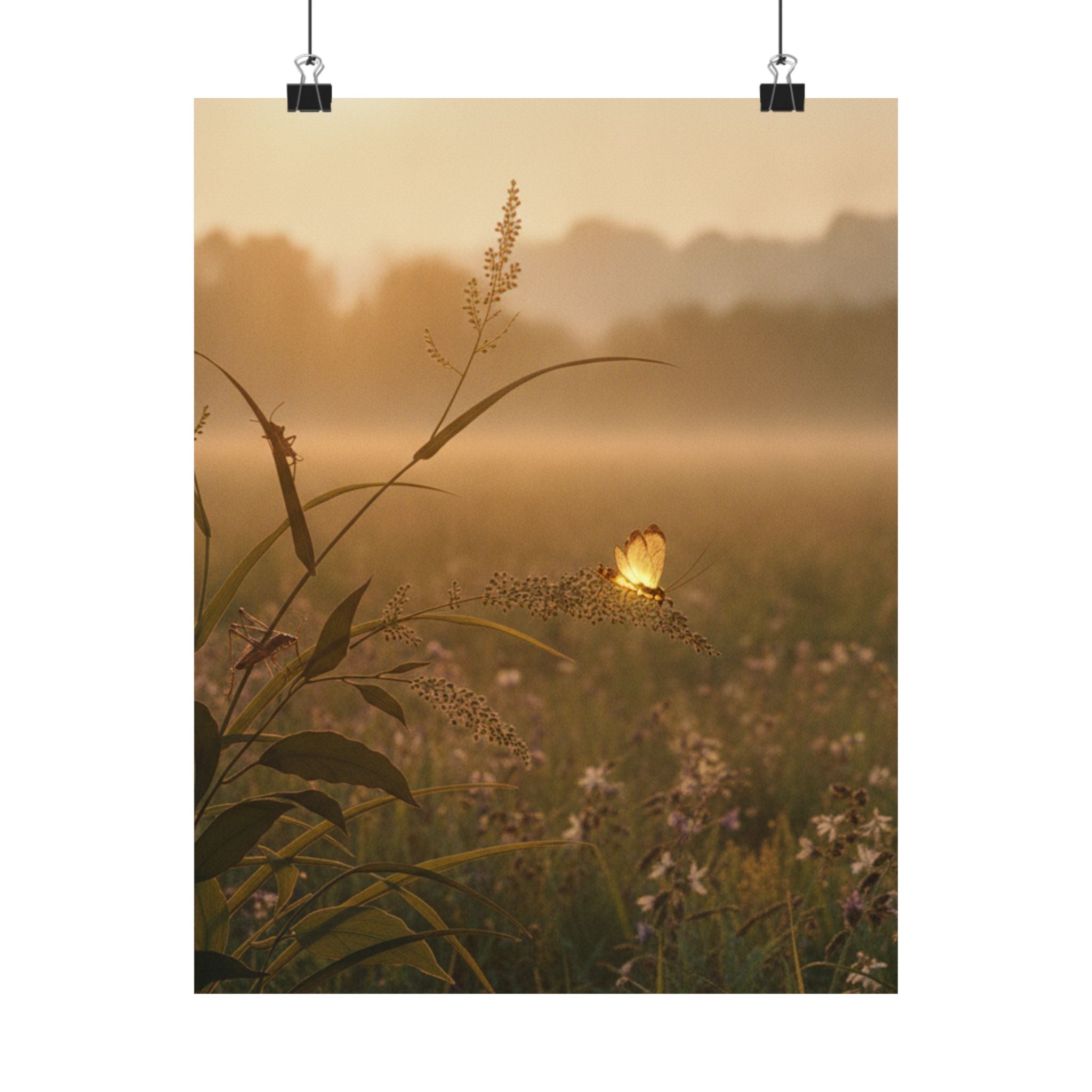Scenic Nature — Tree Cricket (Matsumushi); Firefly (Hotaru), From The Picture Book Of Crawling C — Matte Poster