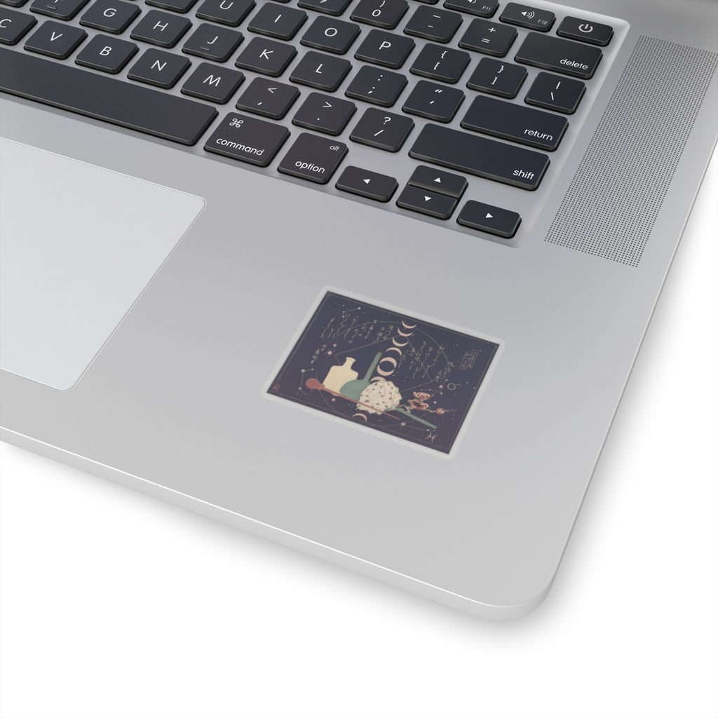 Celestial — Glass-Wares With Plum Blossoms — Kiss-Cut Sticker