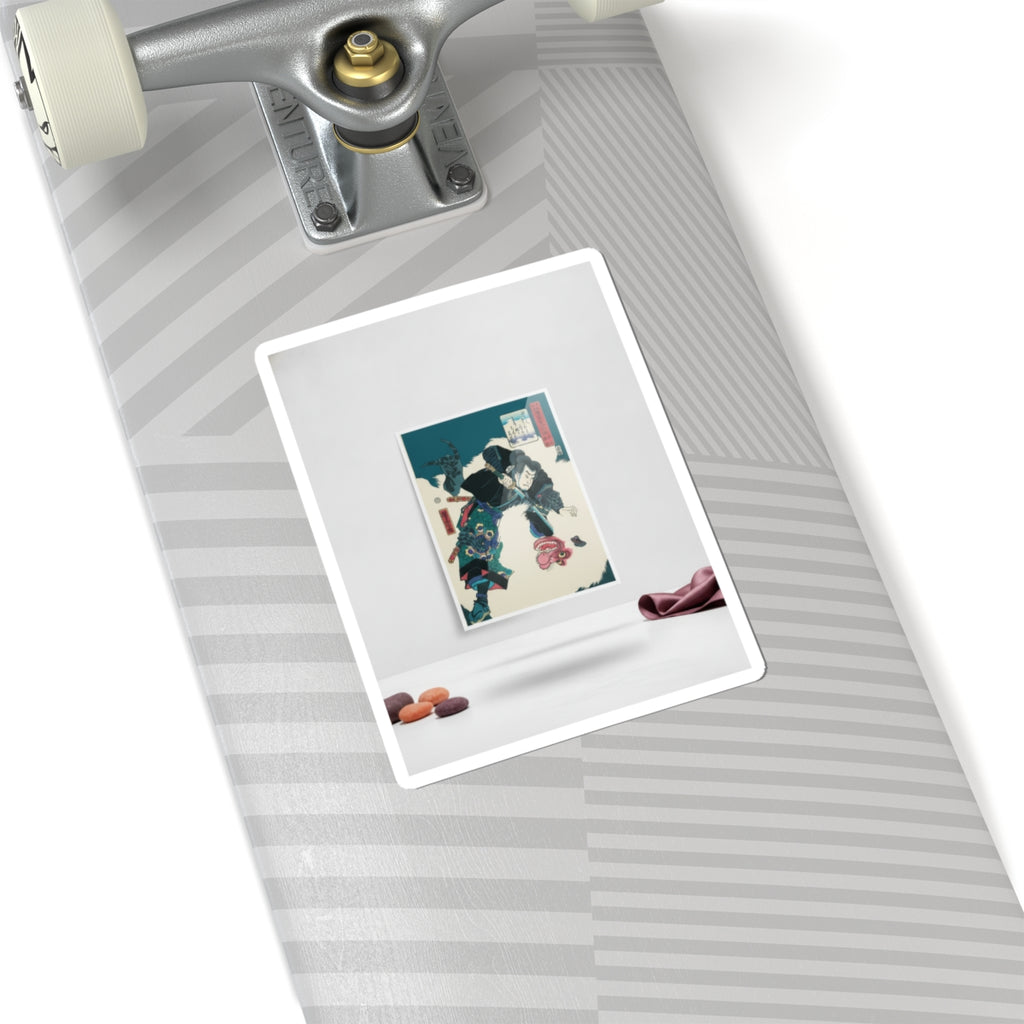 Product Marketing — The Warrior Slaying The Giant White Hihi — Kiss-Cut Sticker