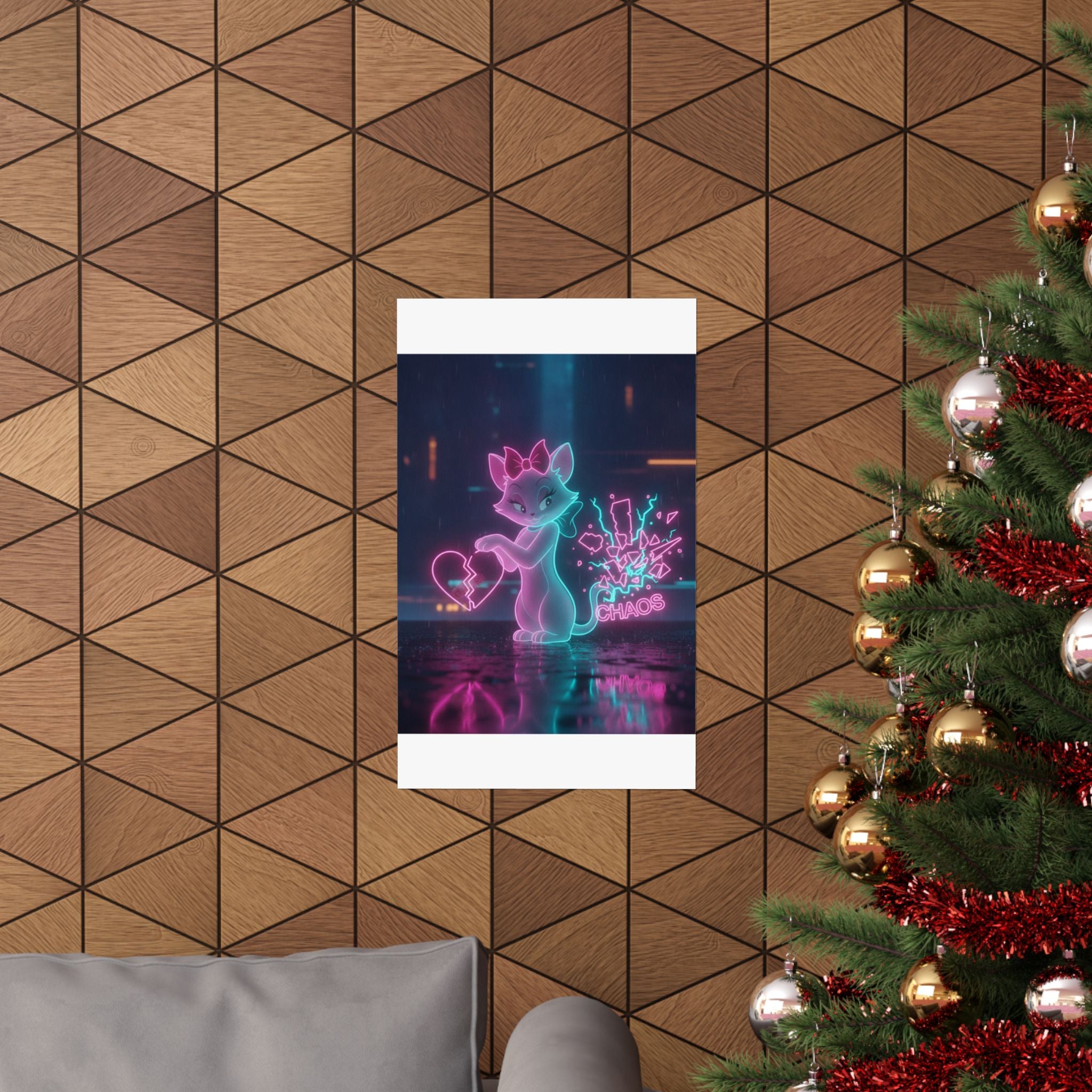 Neon Noir — Cat — Matte Poster