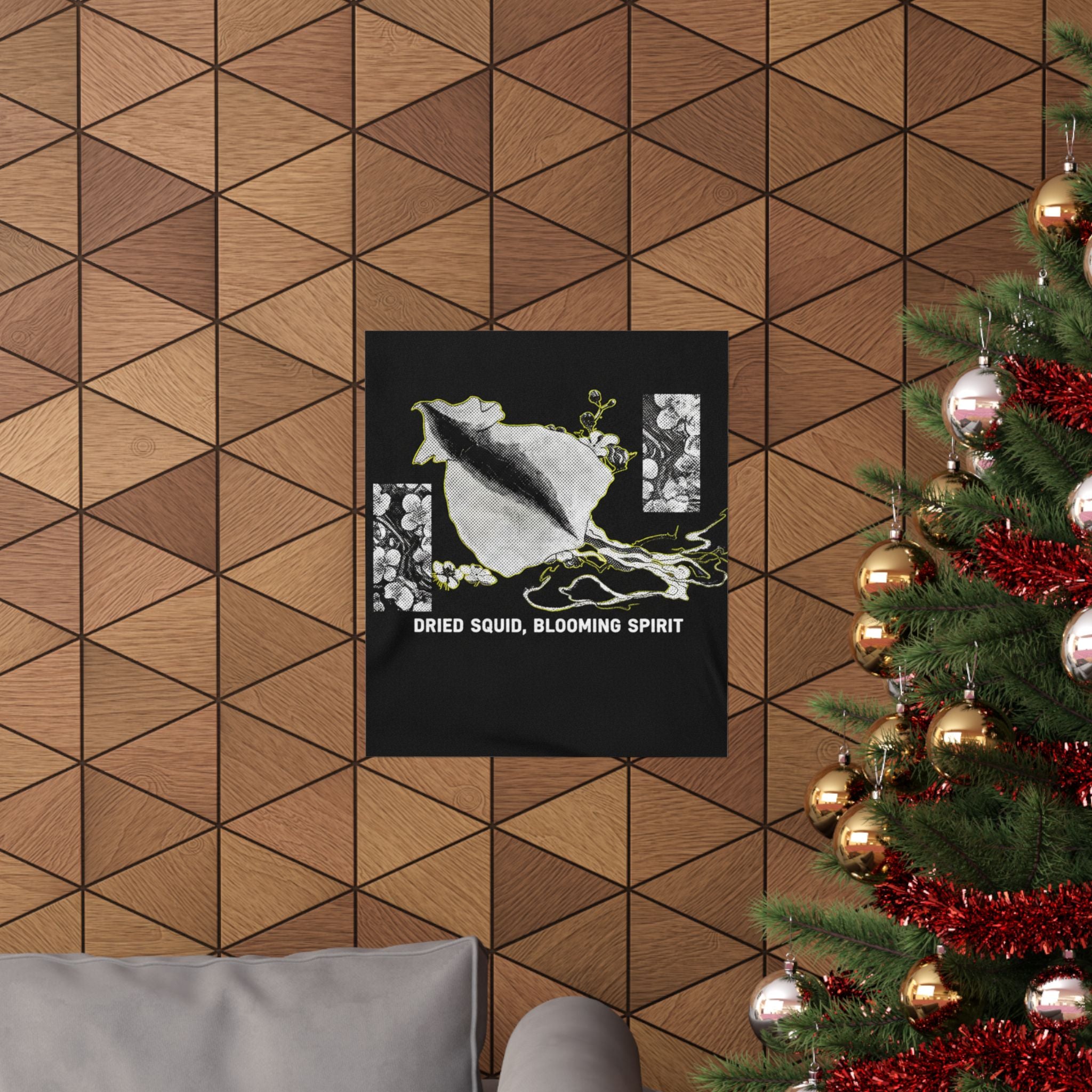 Streetwear Collage — Dried Cuttle-Fish And Plum Blossoms — Matte Poster