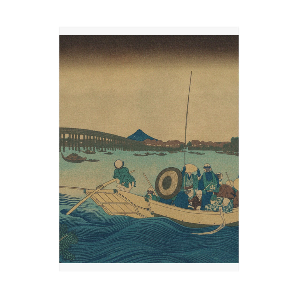 Cinematic — Viewing The Sunset Over Ryōgoku Bridge From The Onmayagashi Embankment (Onmayaga — Matte Poster