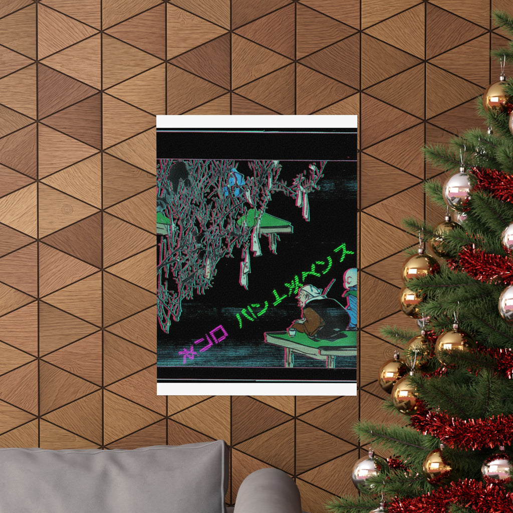 Glitch Culture — Two Pilgrims Gazing At A Tree Festooned With Prayers — Matte Poster