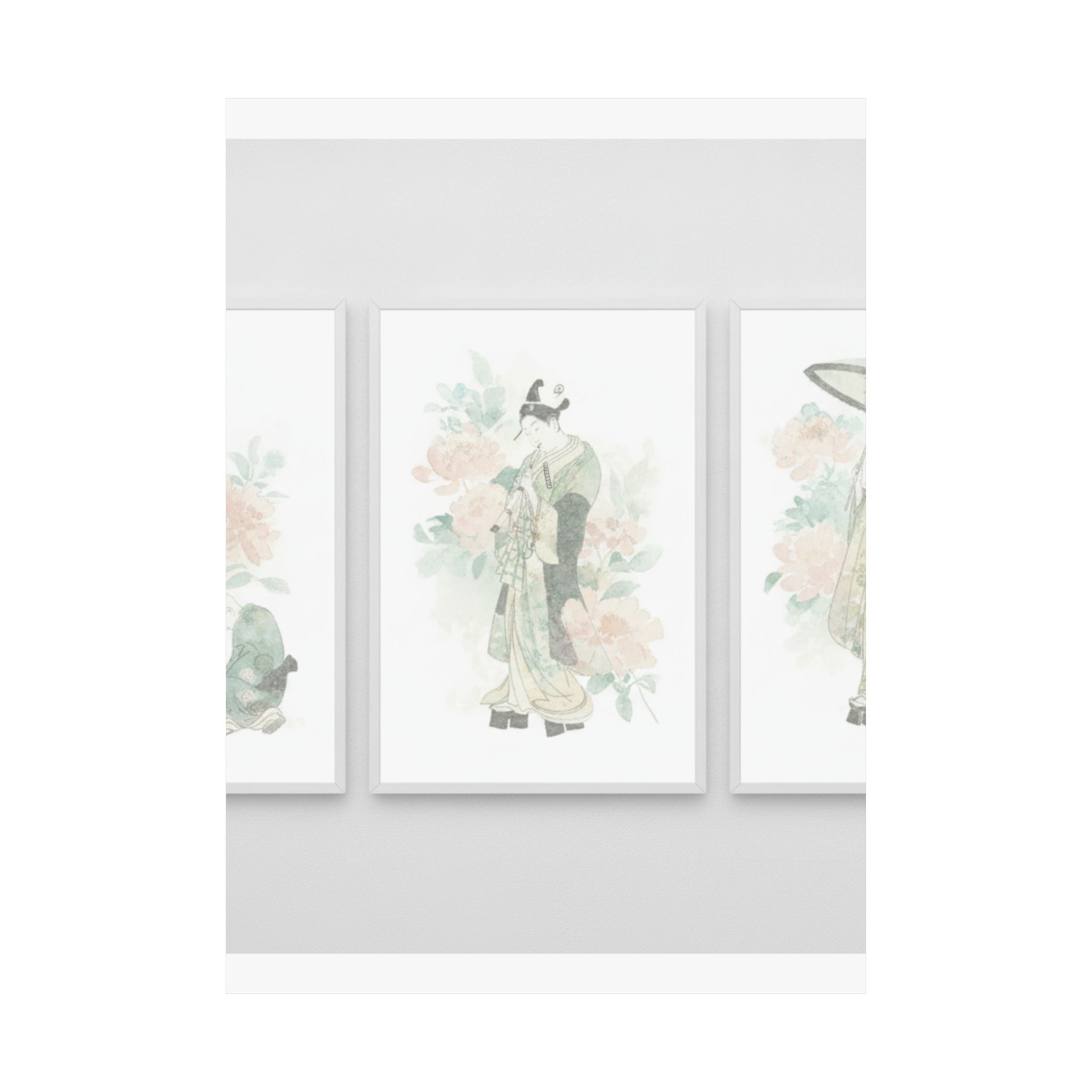 Watercolor — Tripytych Of Young Men — Matte Poster