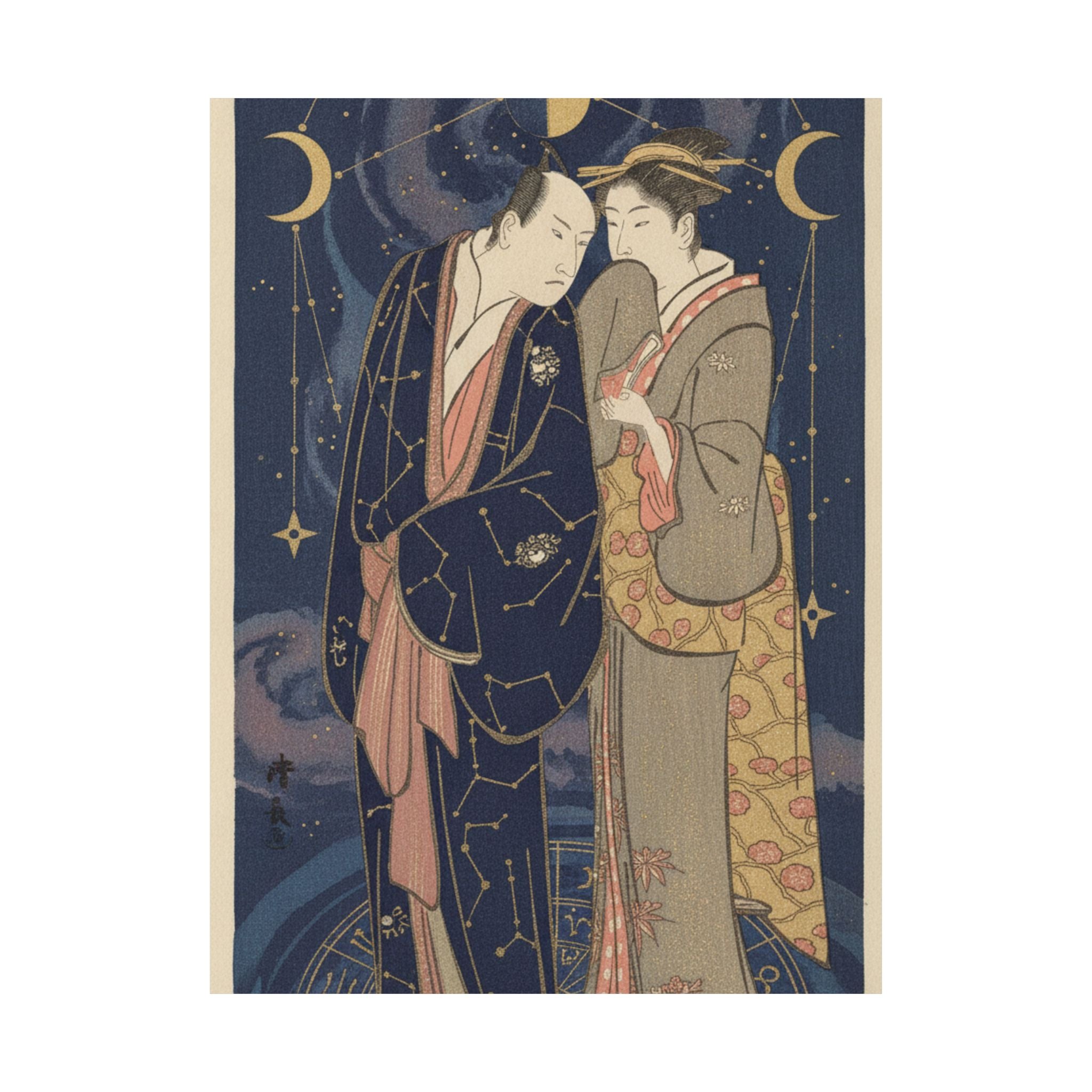 Celestial — Ichikawa Yaozo Iii With A Lady — Matte Poster