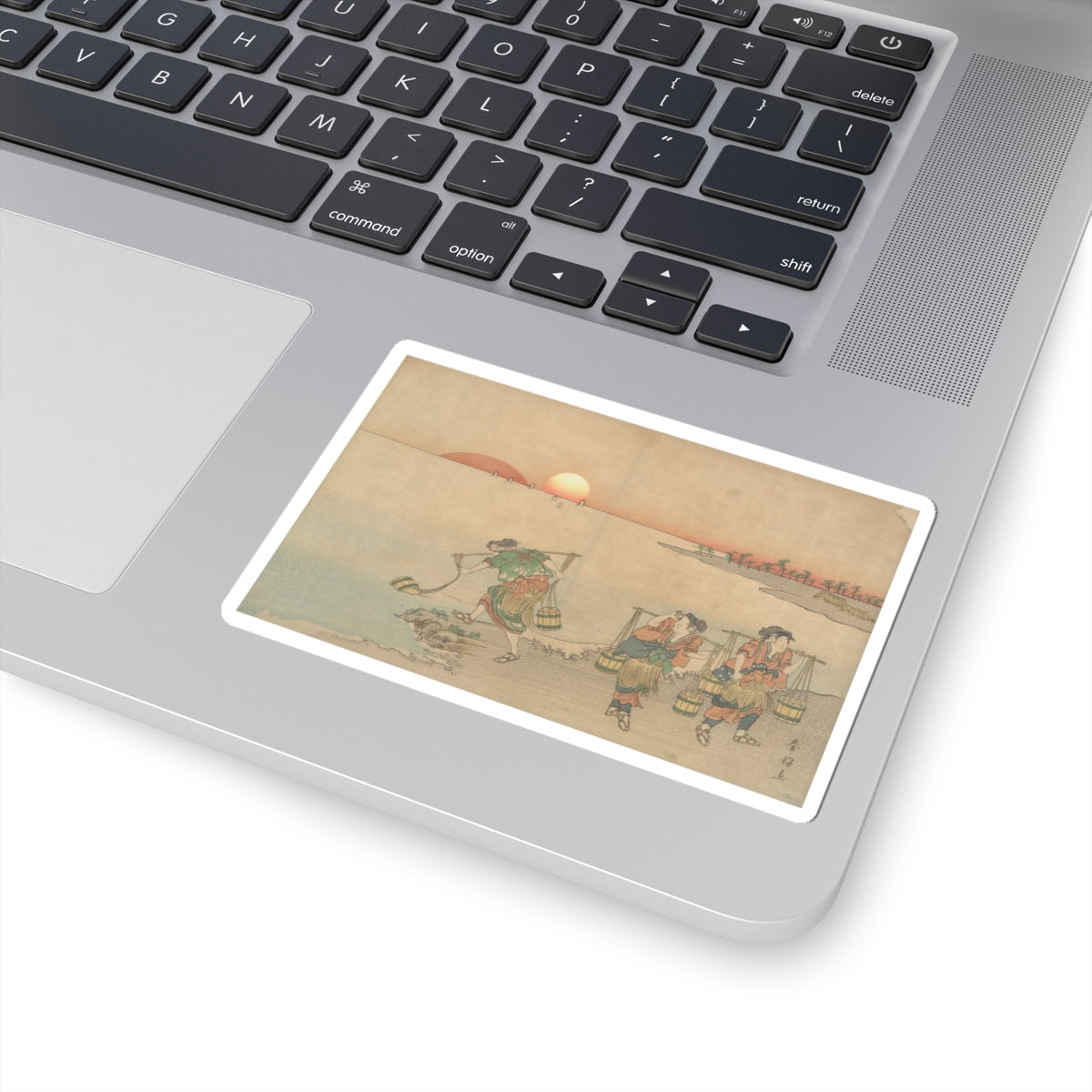 Scenic Nature — Three Water Carriers At The Shore — Kiss-Cut Sticker