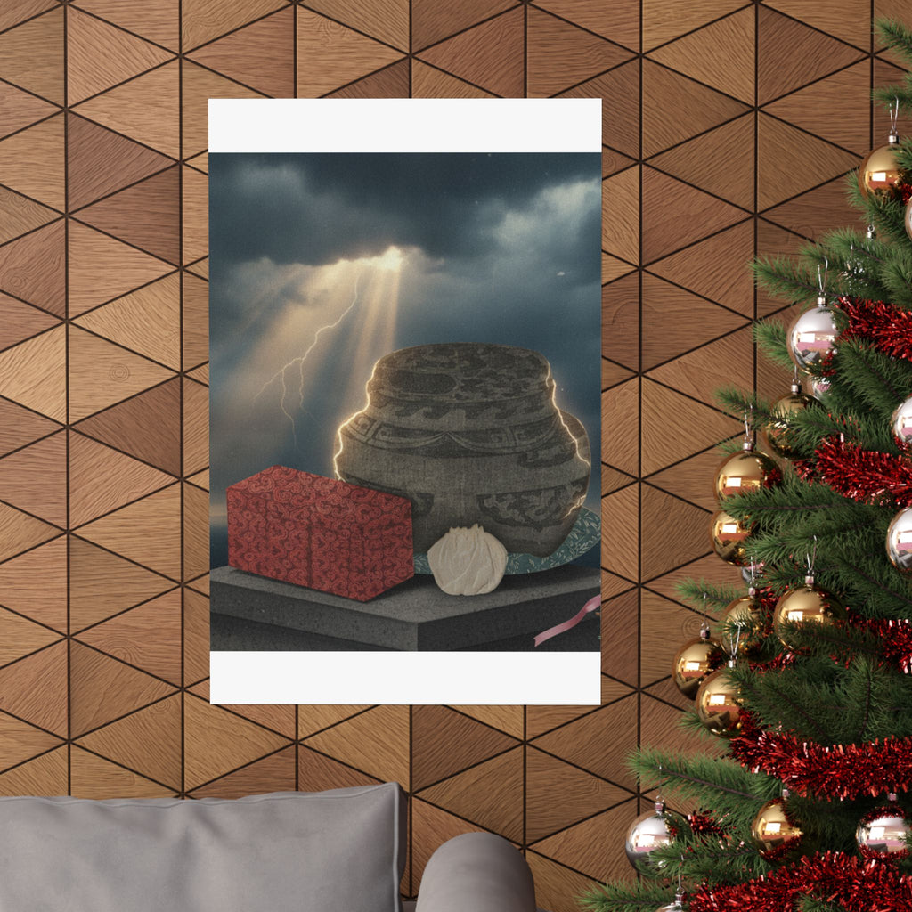 Dramatic Storm — Fire-Holder And Tea-Box — Matte Poster