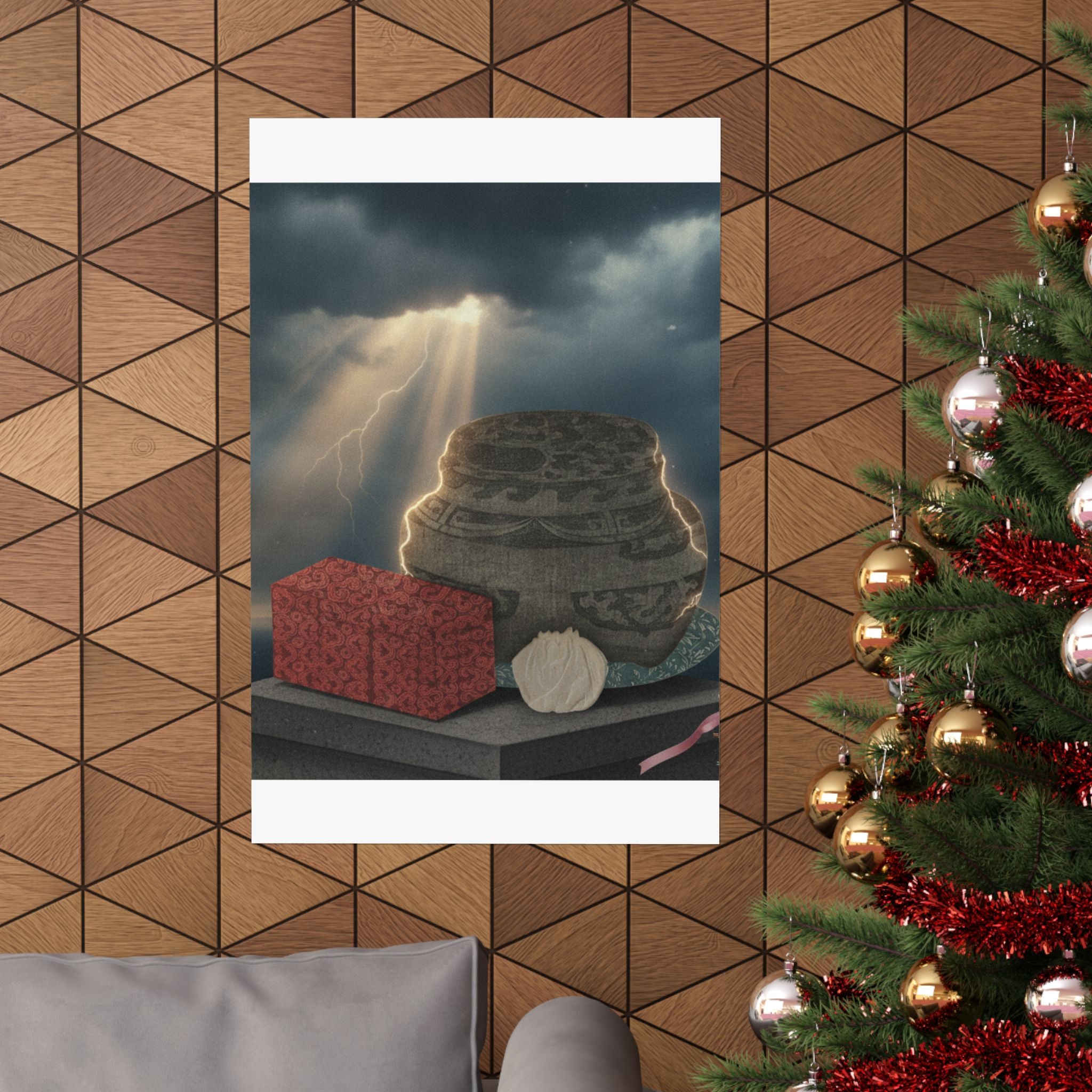 Dramatic Storm — Fire-Holder And Tea-Box — Matte Poster