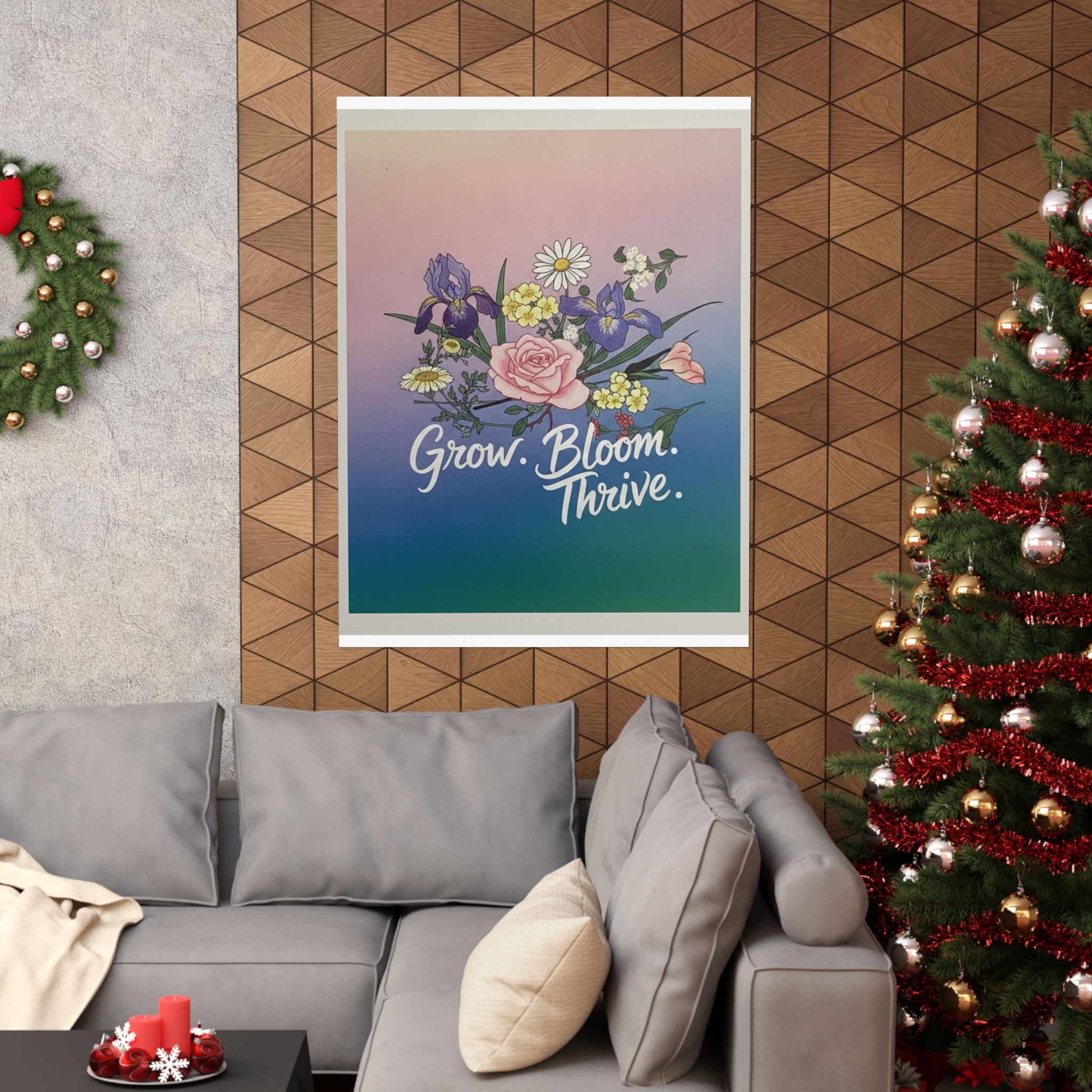 Affirmation — Rose, Iris, Primrose And Daisy — Matte Poster
