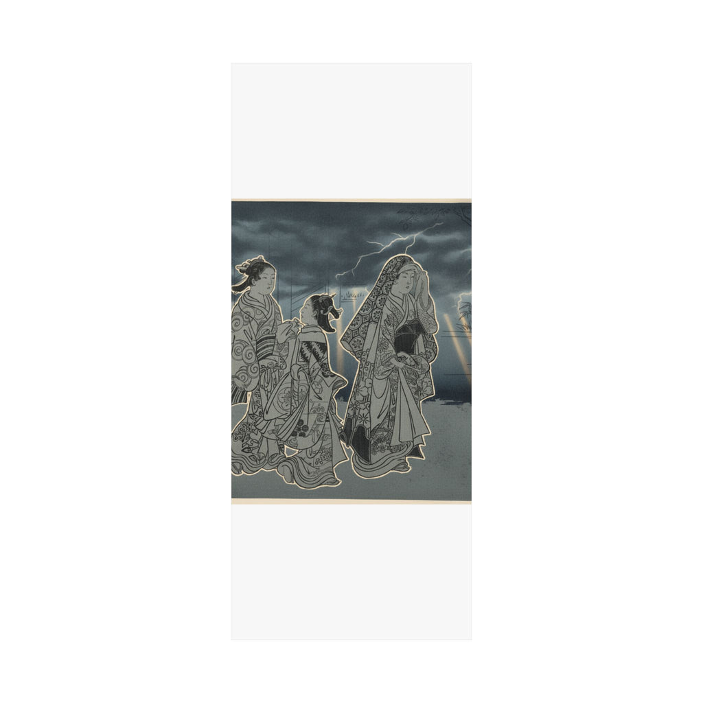 Dramatic Storm — A Courtesan Followed By Two Girl Attendants — Matte Poster