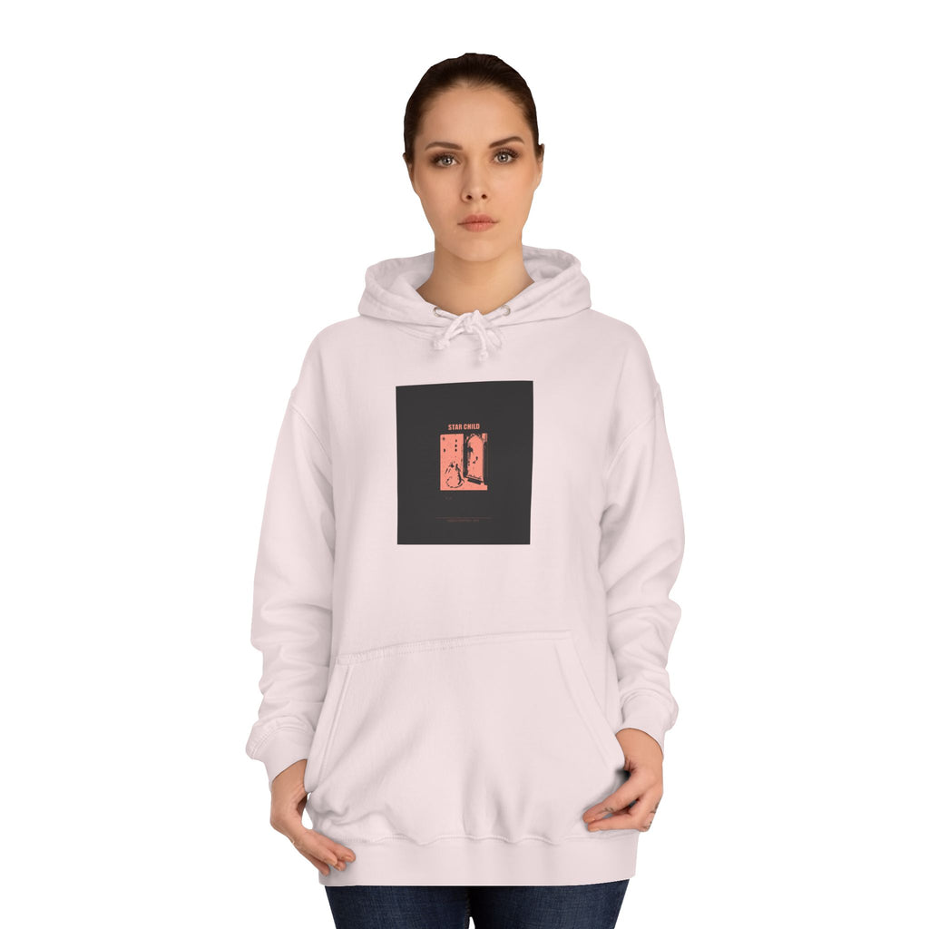 STAR CHILD Coral Duotone Poster Print Pullover Hoodie