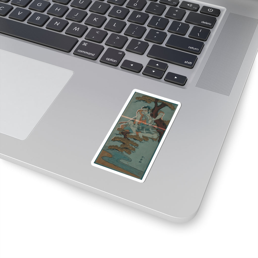 Cinematic — The Actor Otani Hiroemon Iii Watching From The Branches Of A Pine Tree Overhangi — Kiss-Cut Sticker