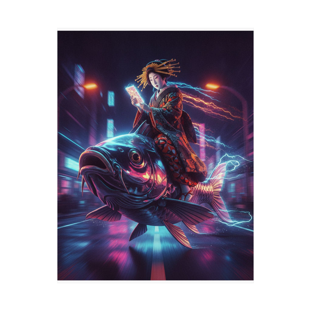 Fast Furious — Courtesan Seated On A Carp — Matte Poster