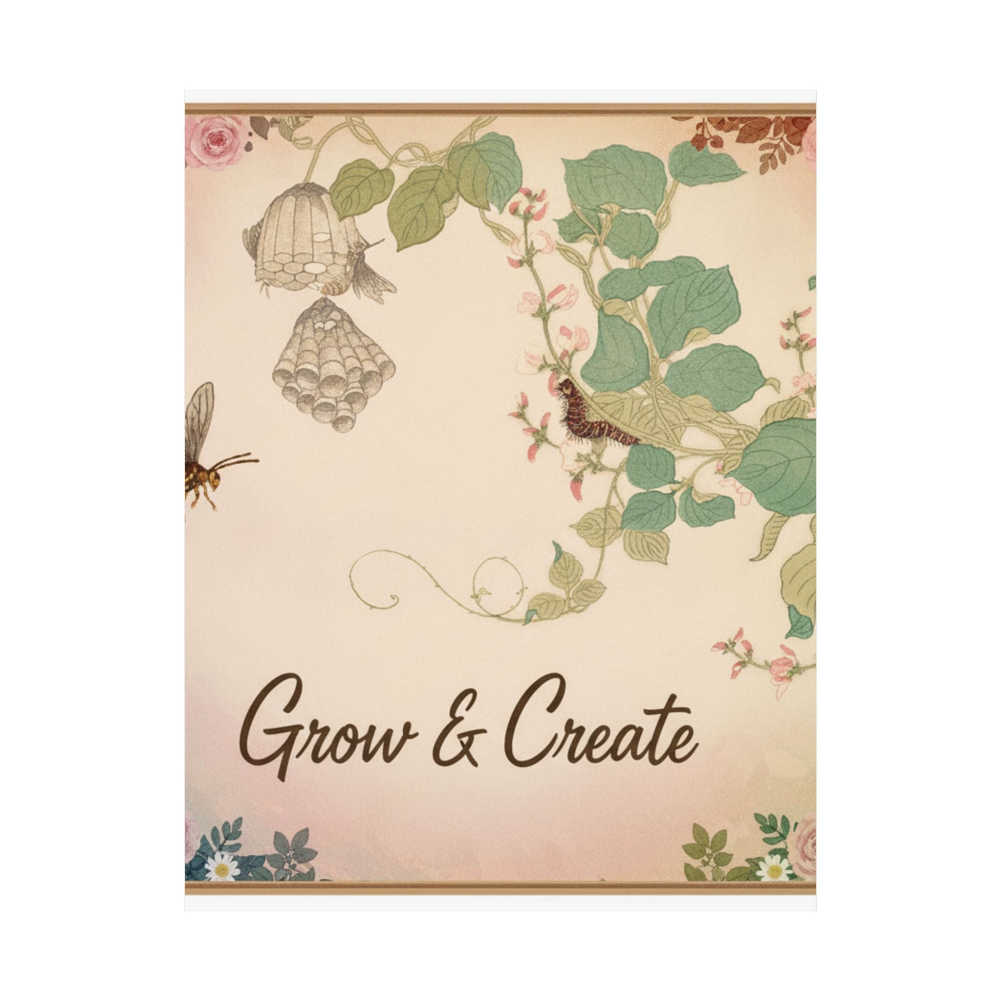 Affirmation — Paper Wasp (Hachi); Hairy Caterpillar (Kemushi), From The Picture Book Of Crawli — Matte Poster