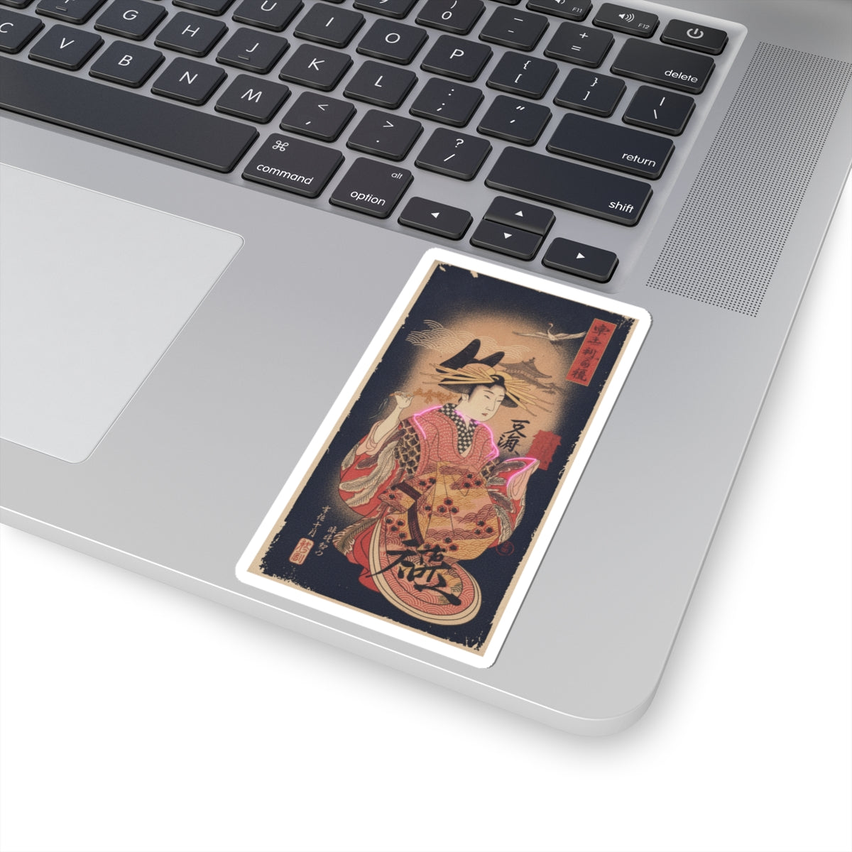 Japanese Street — Courtesan With Branch Of Seri — Kiss-Cut Sticker