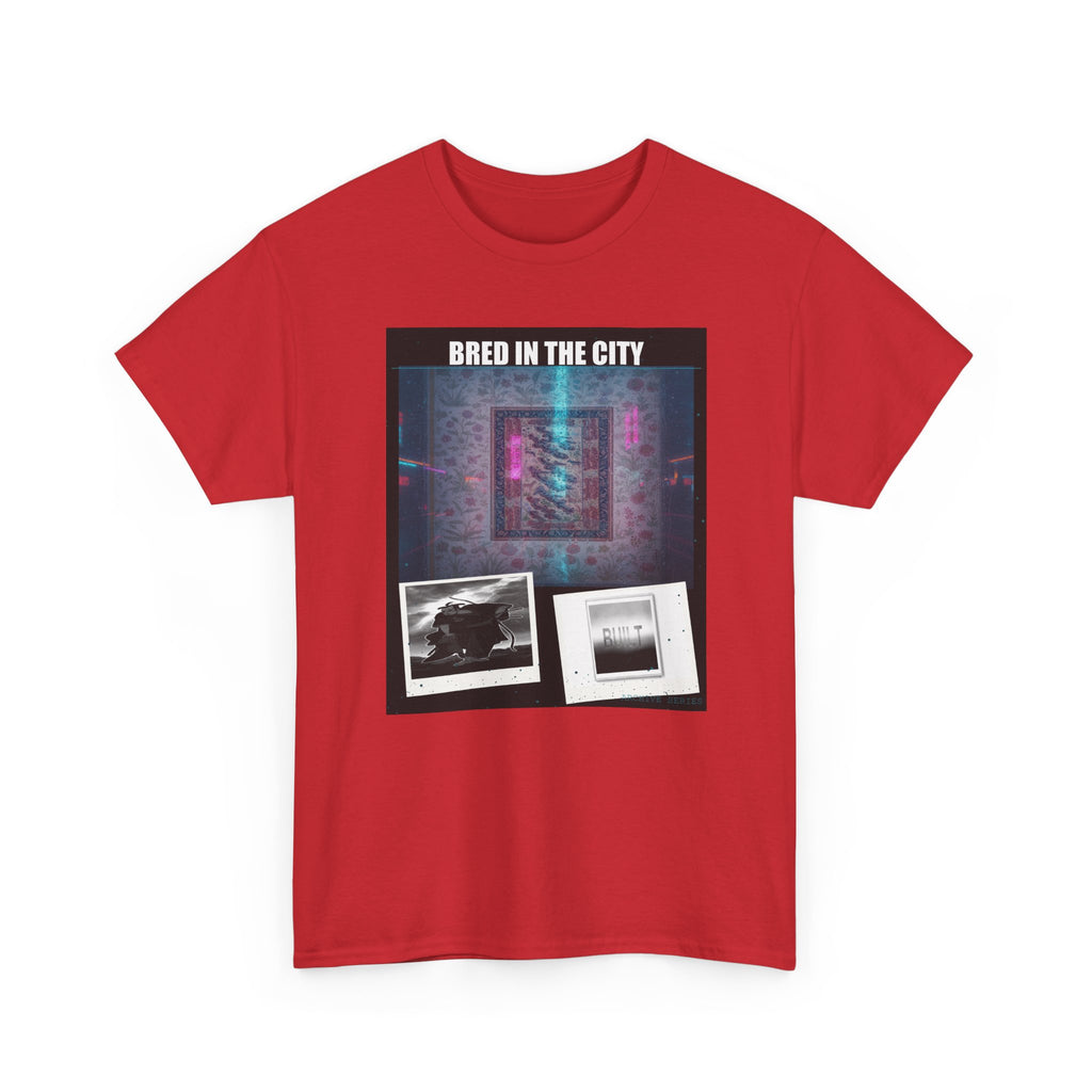 BRED IN THE CITY Neon Glitch Collage Graphic Tee