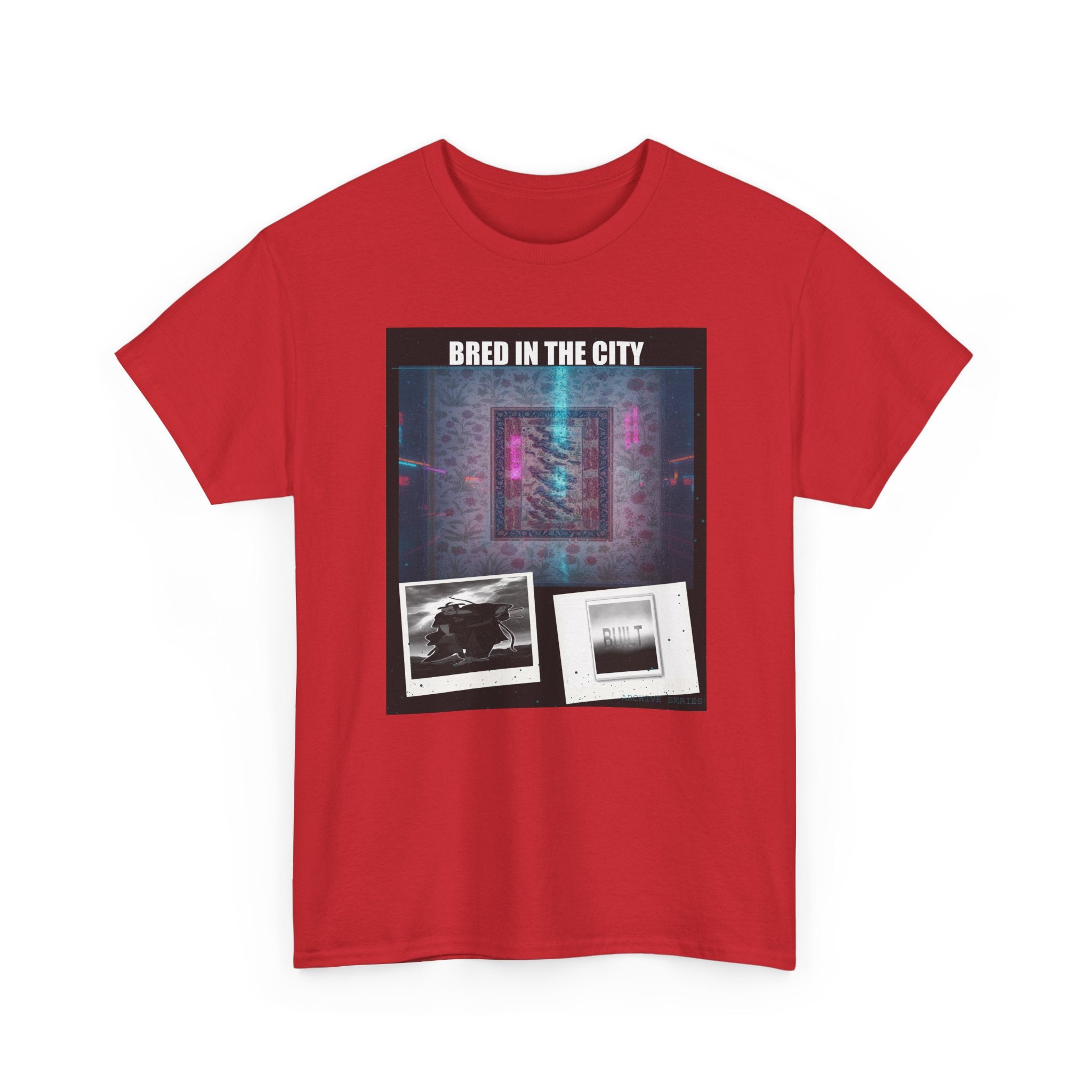BRED IN THE CITY Neon Glitch Collage Graphic Tee