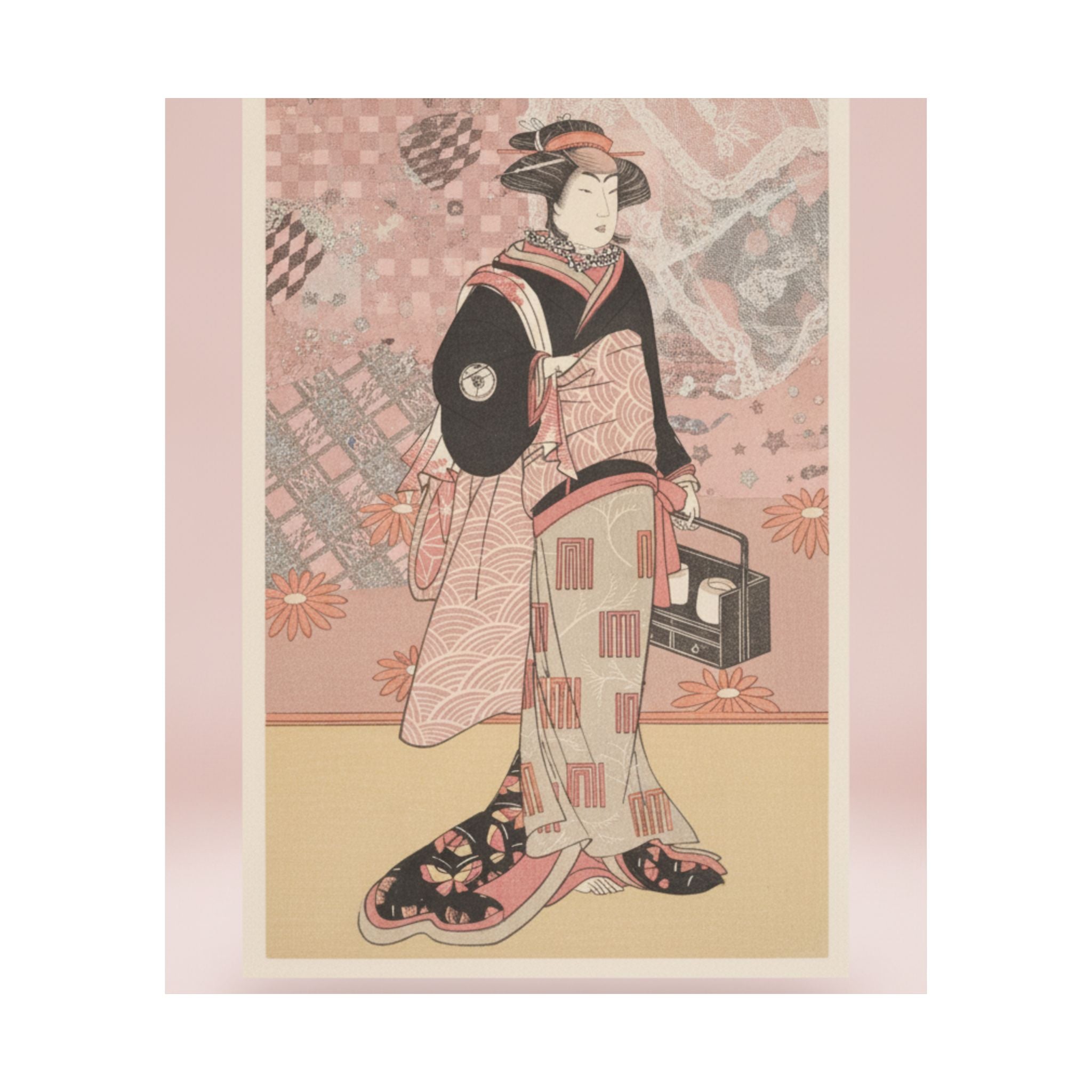 Product Marketing — The Actor Iwai Hanshiro Iv As A Woman In A Black Kimono — Matte Poster