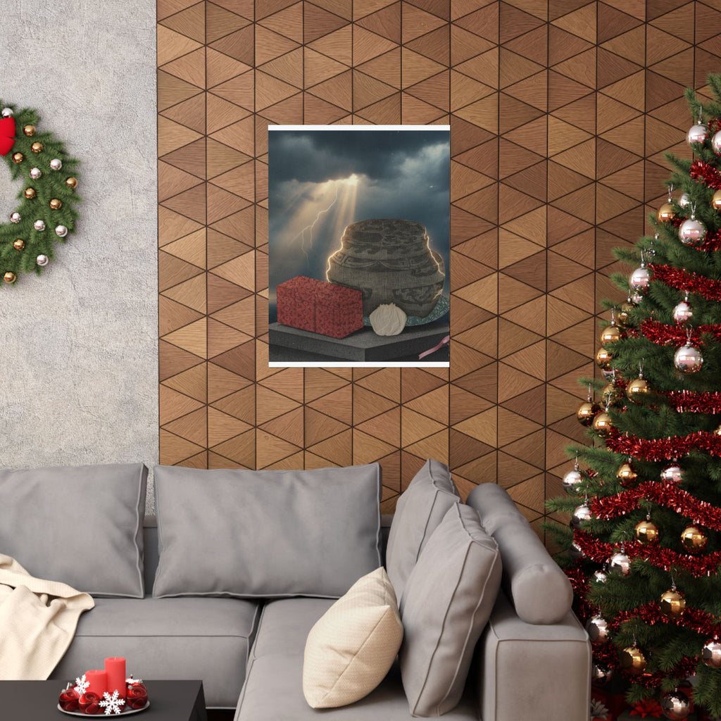 Dramatic Storm — Fire-Holder And Tea-Box — Matte Poster