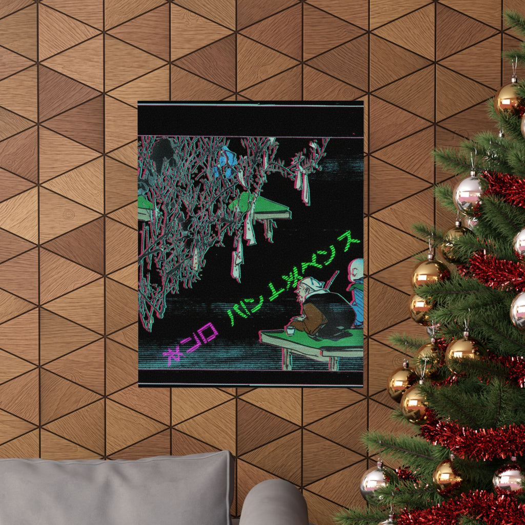Glitch Culture — Two Pilgrims Gazing At A Tree Festooned With Prayers — Matte Poster