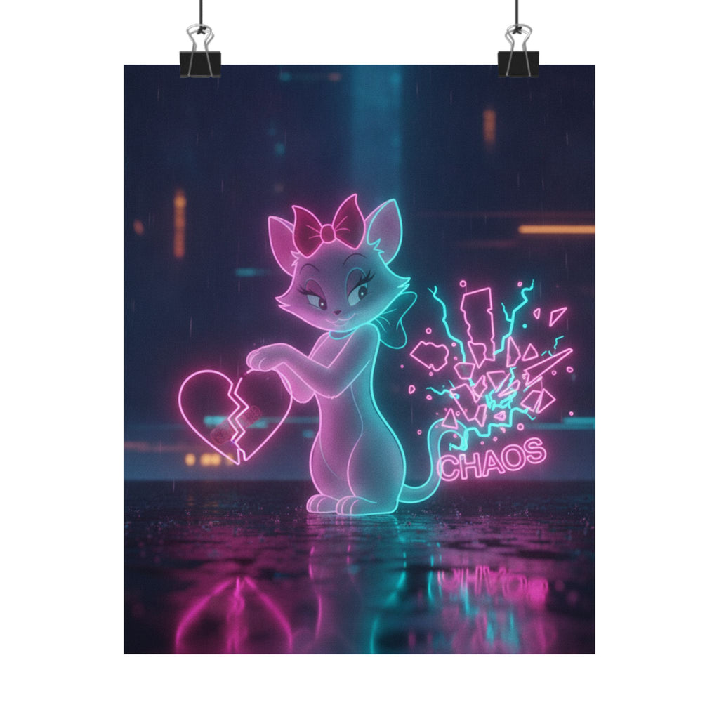 Neon Noir — Cat — Matte Poster