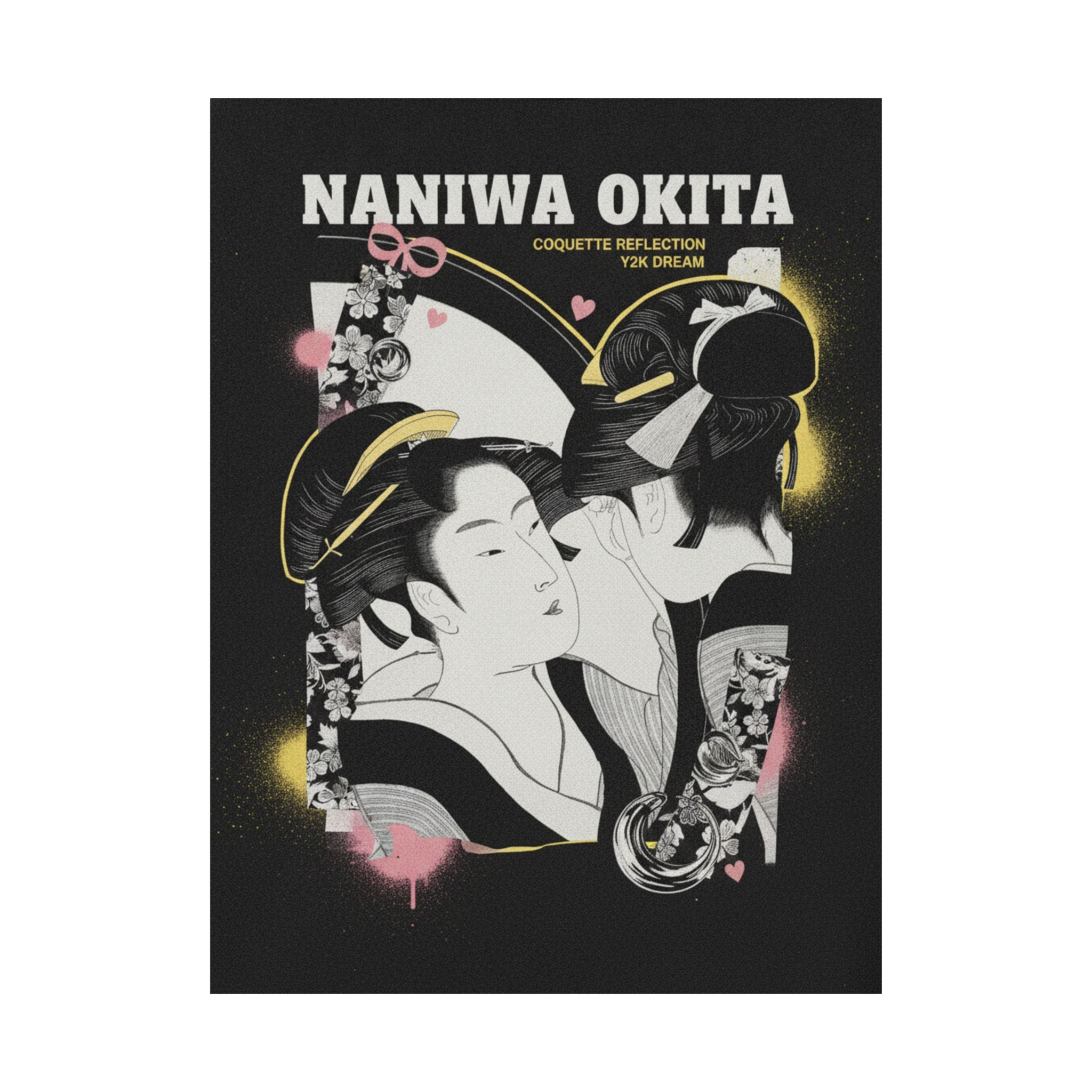Streetwear Collage — Naniwa Okita Admiring Herself In A Mirror — Matte Poster