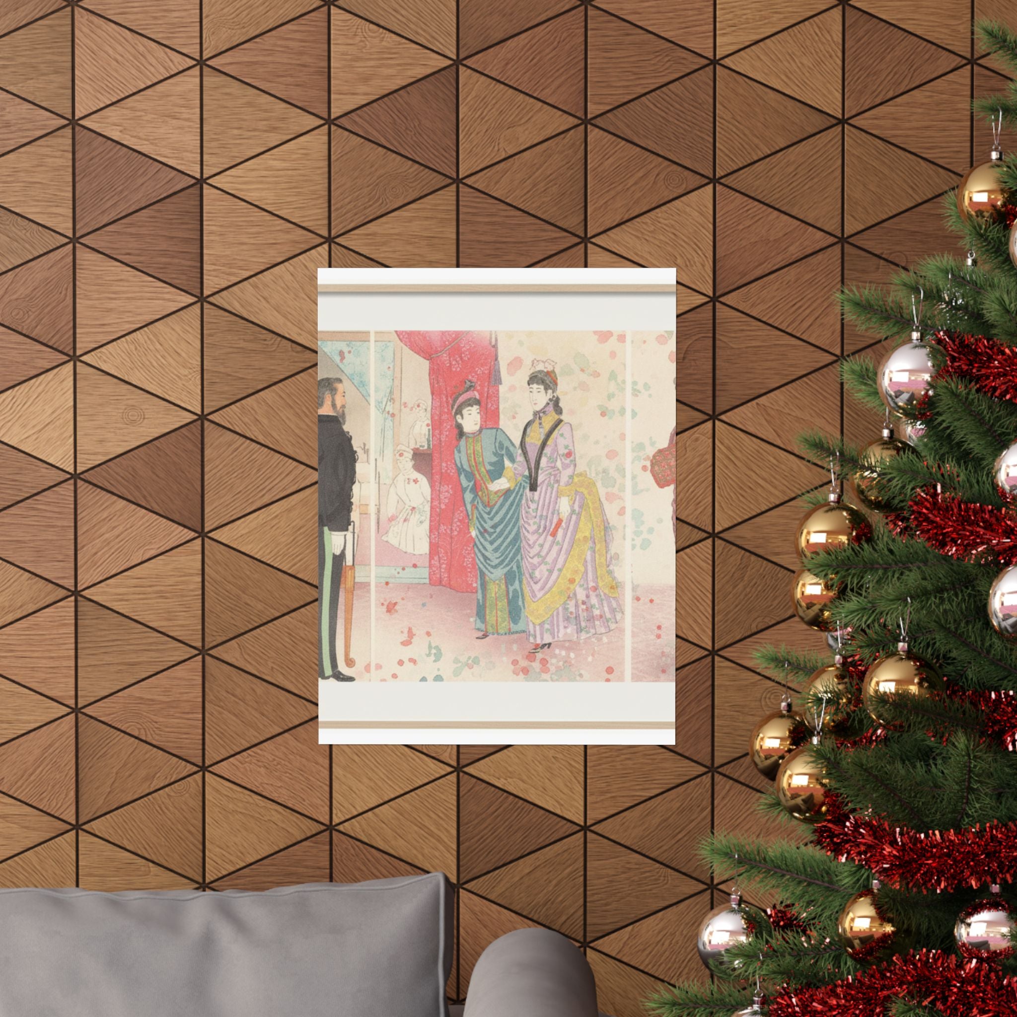 Watercolor — Illustration Of The Empress Visiting A Field Hospital [In Hiroshima] (Yasen Byōi — Matte Poster