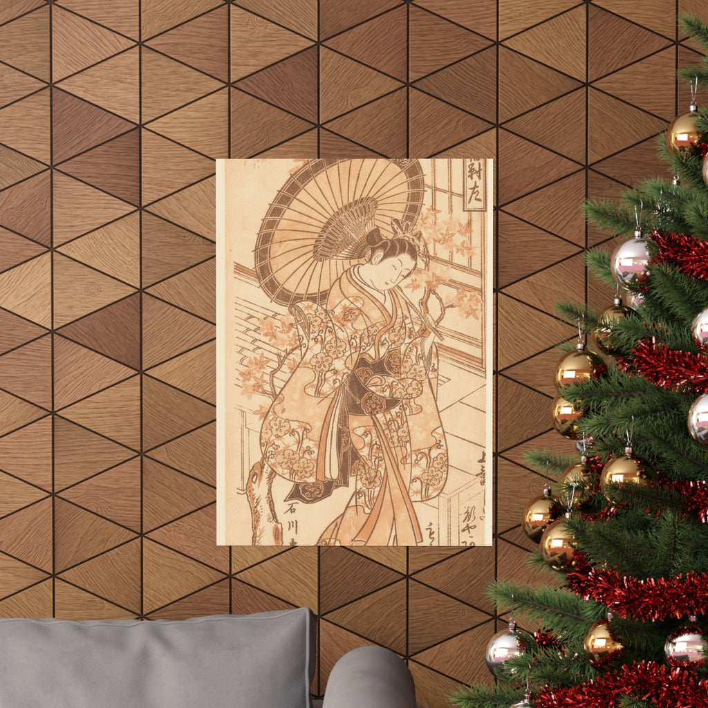 Southern Sunset — Young Lady With Parasol In The Yoshiwara District — Matte Poster