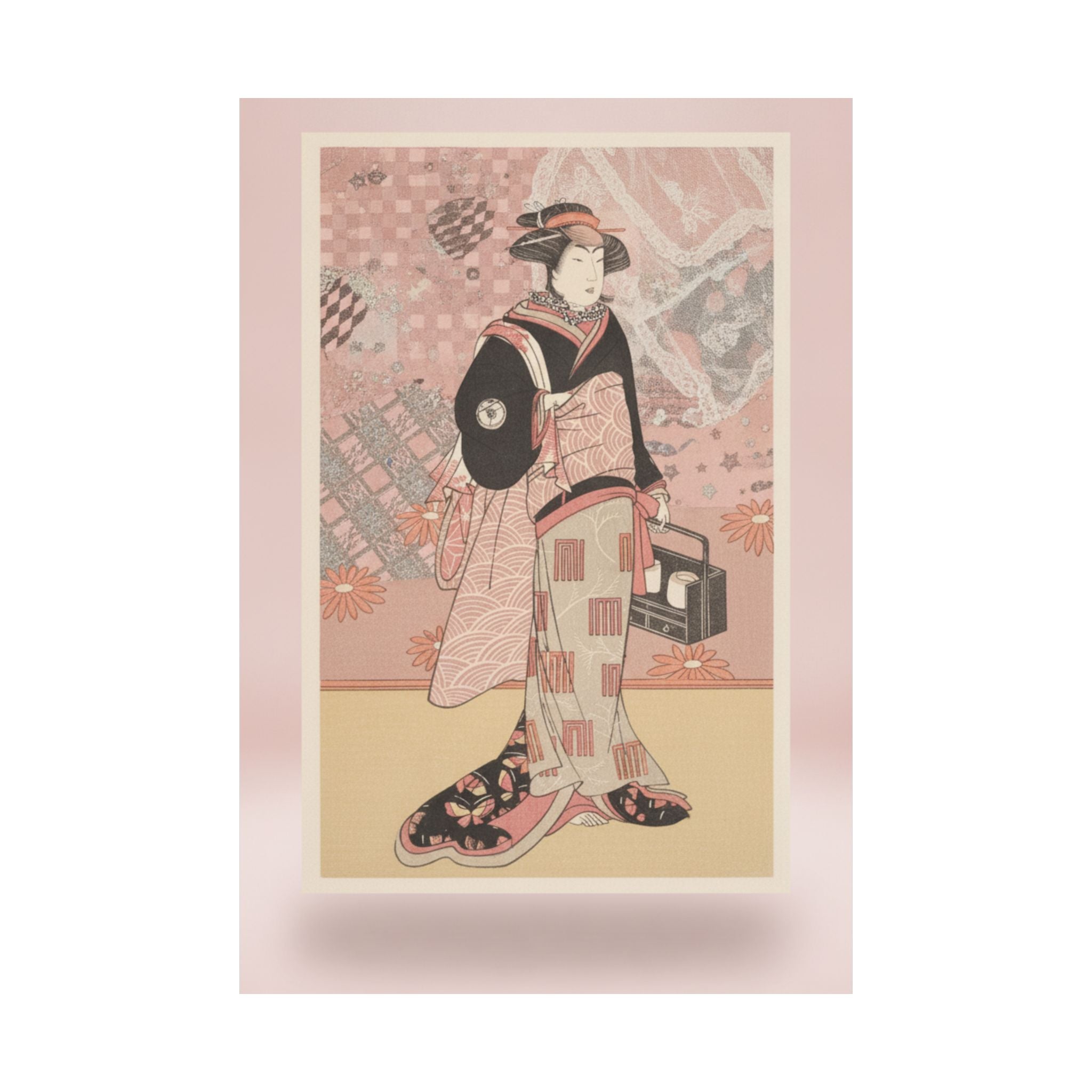 Product Marketing — The Actor Iwai Hanshiro Iv As A Woman In A Black Kimono — Matte Poster