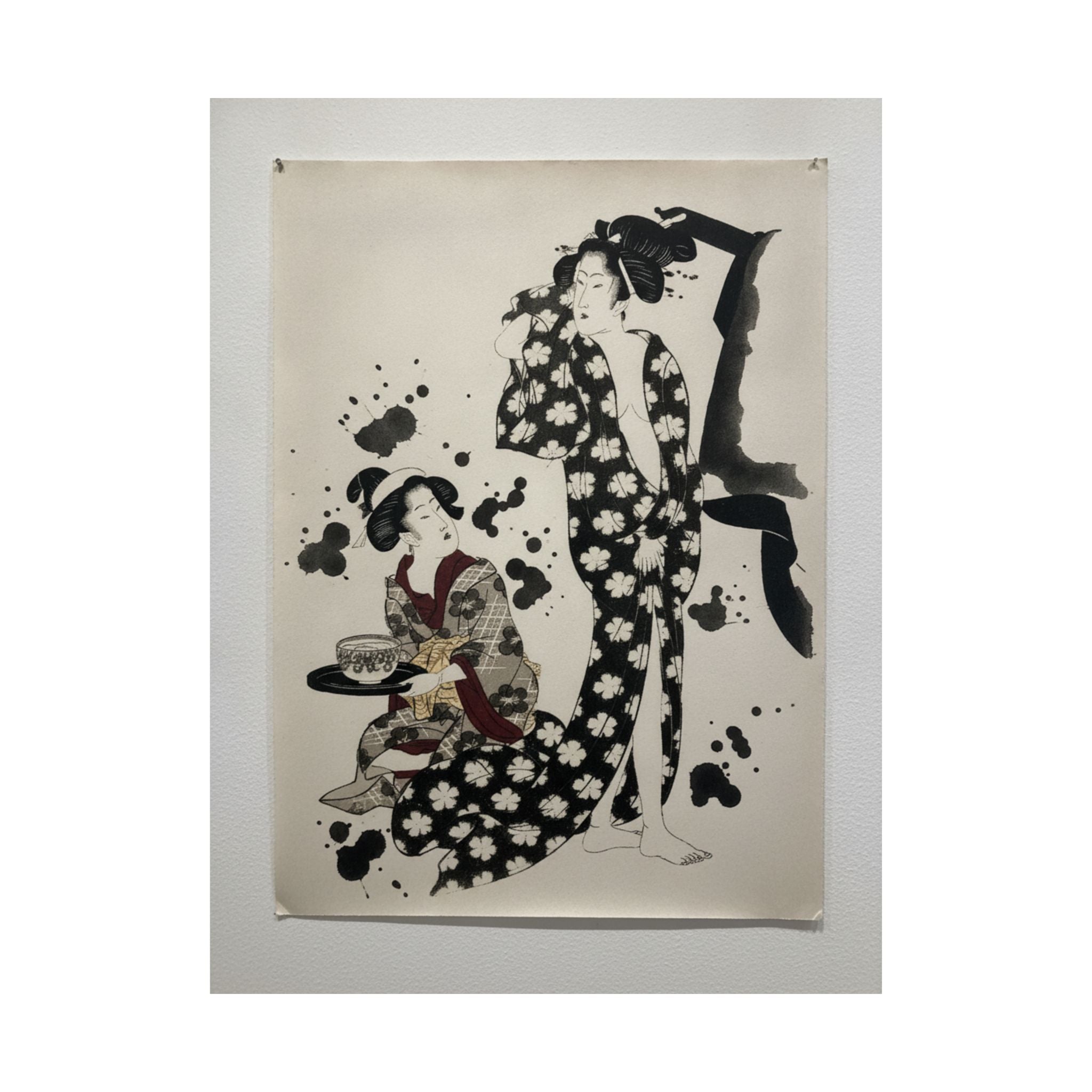 Watercolor — Young Woman Making Her Toilet — Matte Poster