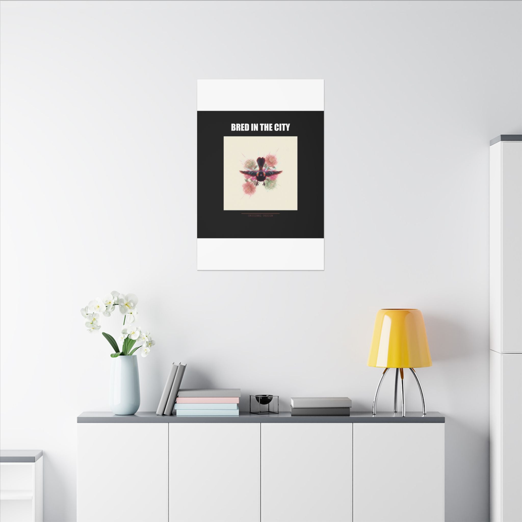 BRED IN THE CITY Flying Bird & Roses Matte Canvas