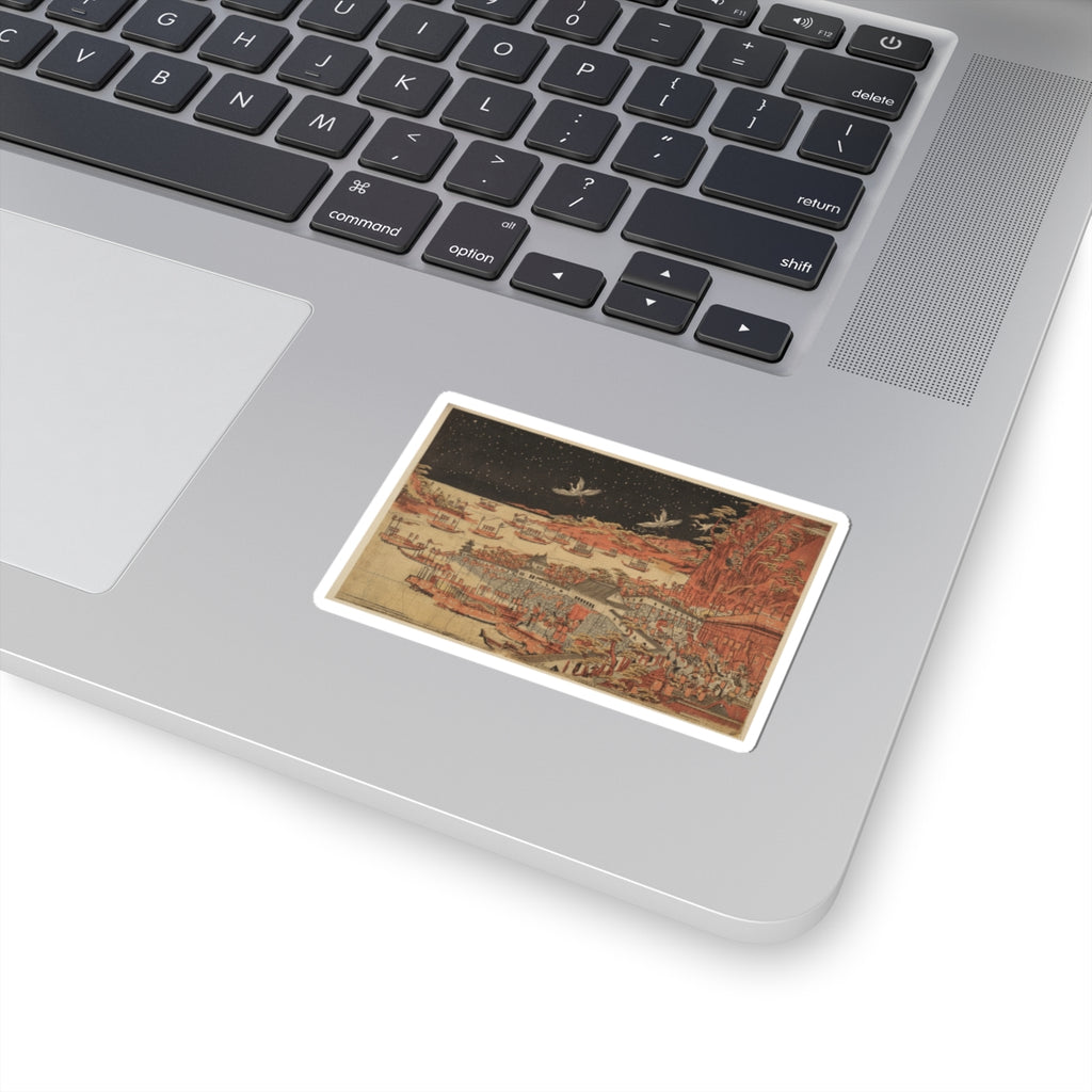 Japanese Street — Battle Of Ichi–No–Tani, March 21, 1184 — Kiss-Cut Sticker