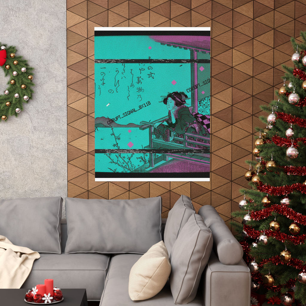Glitch Culture — Courtesan Leaning On The Railing Of A Veranda — Matte Poster