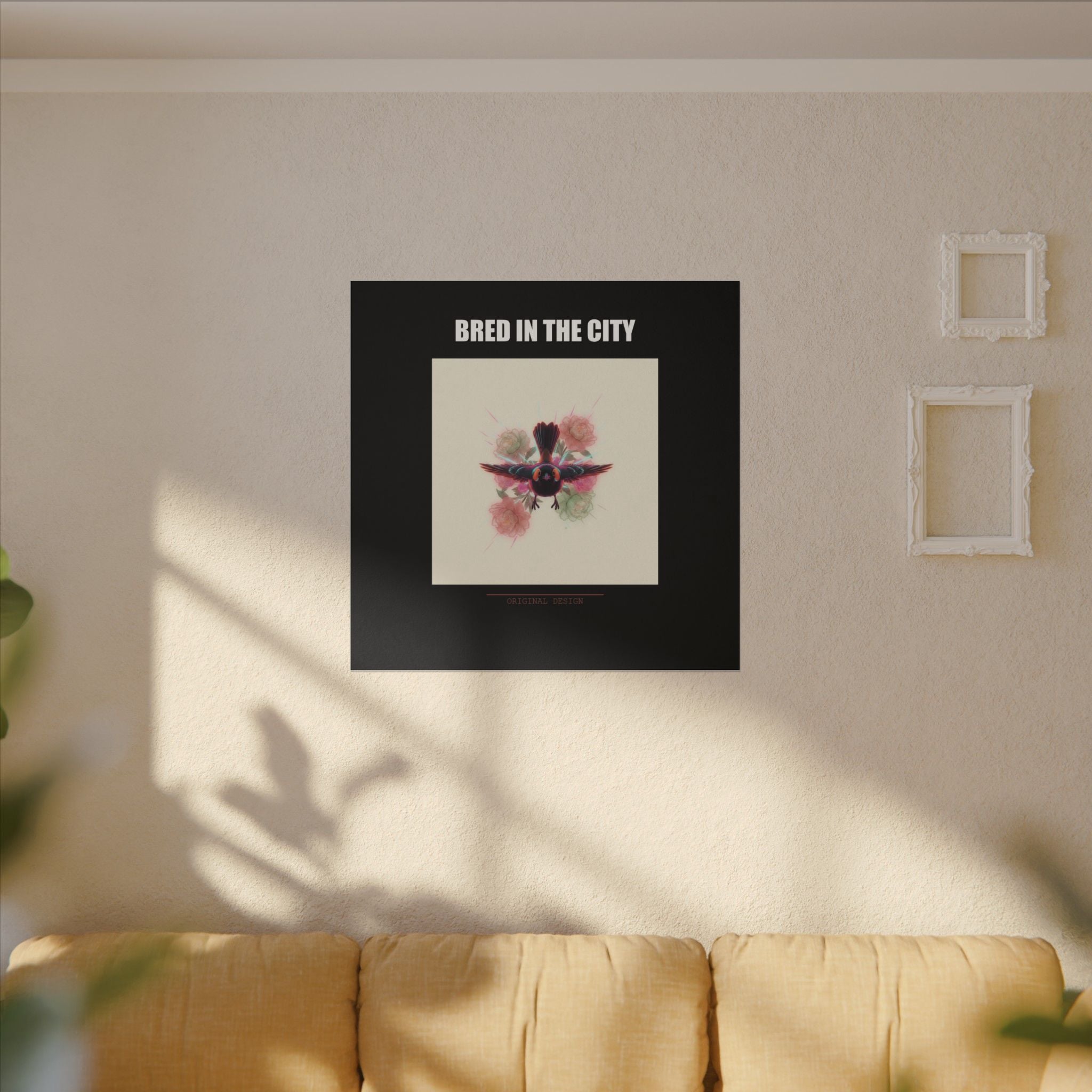 BRED IN THE CITY Flying Bird & Roses Matte Canvas