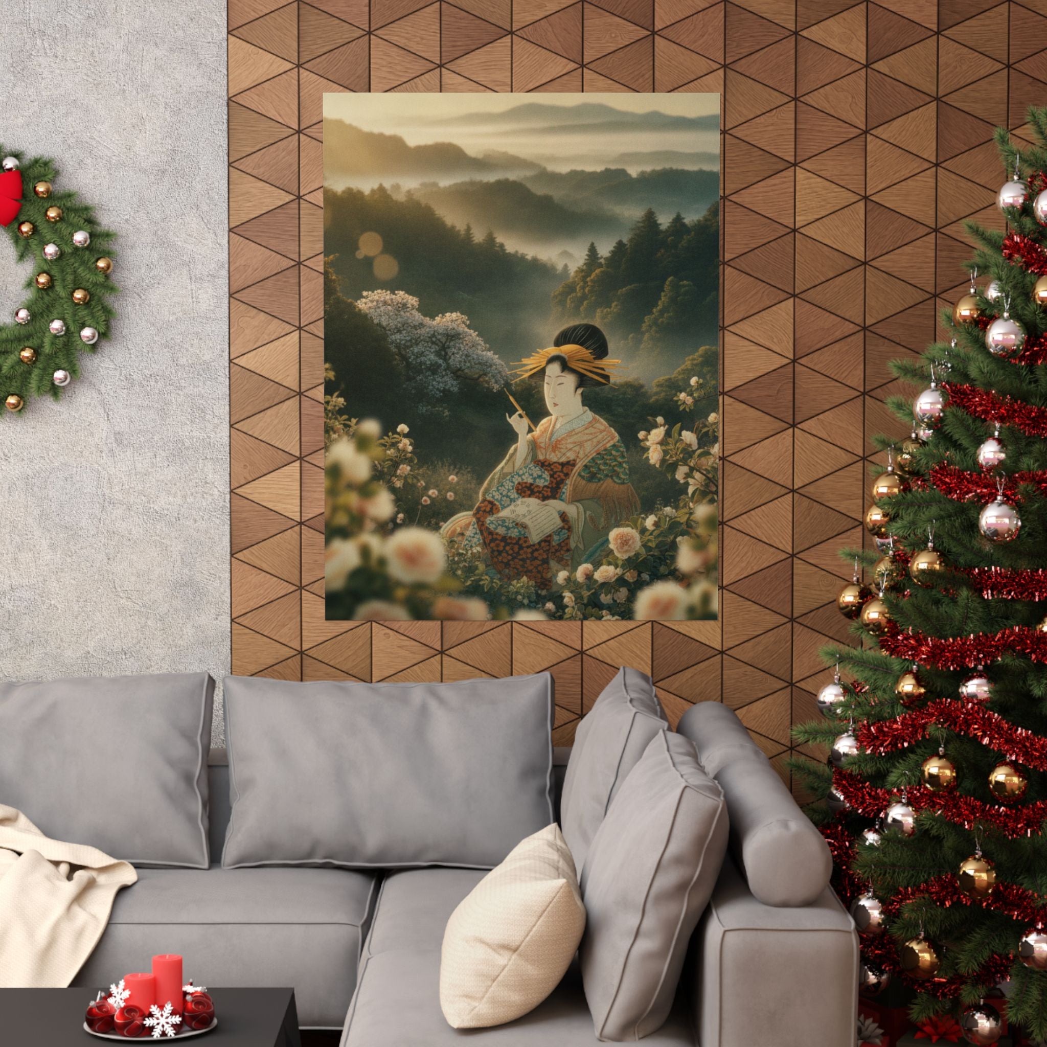 Scenic Nature — Courtesan With Book And Hair-Pin — Matte Poster