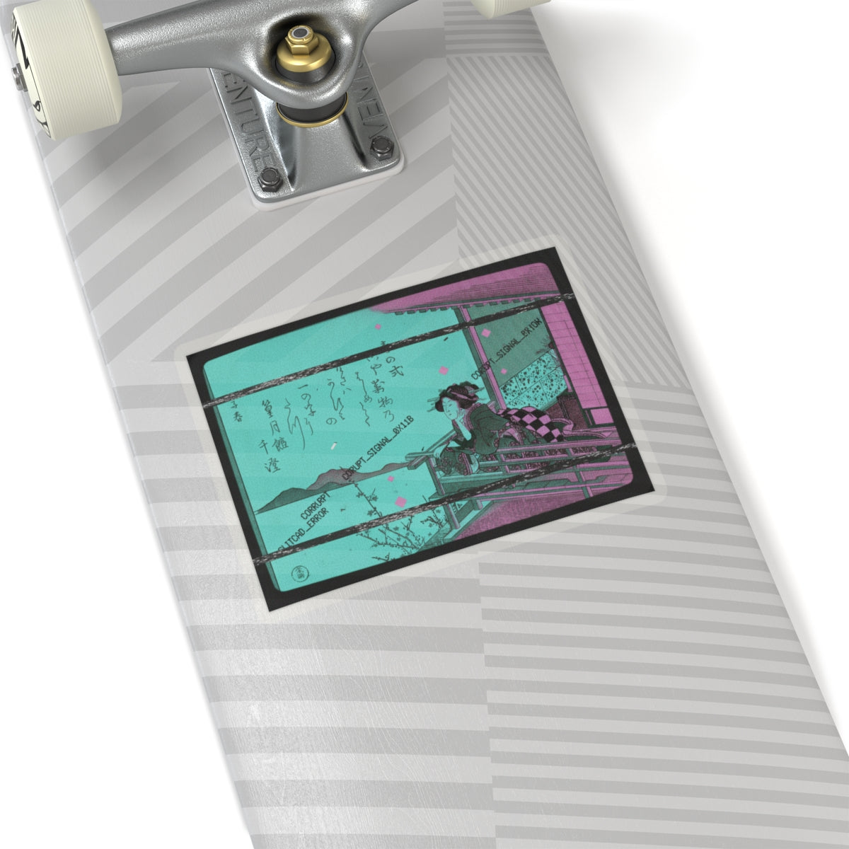 Glitch Culture — Courtesan Leaning On The Railing Of A Veranda — Kiss-Cut Sticker